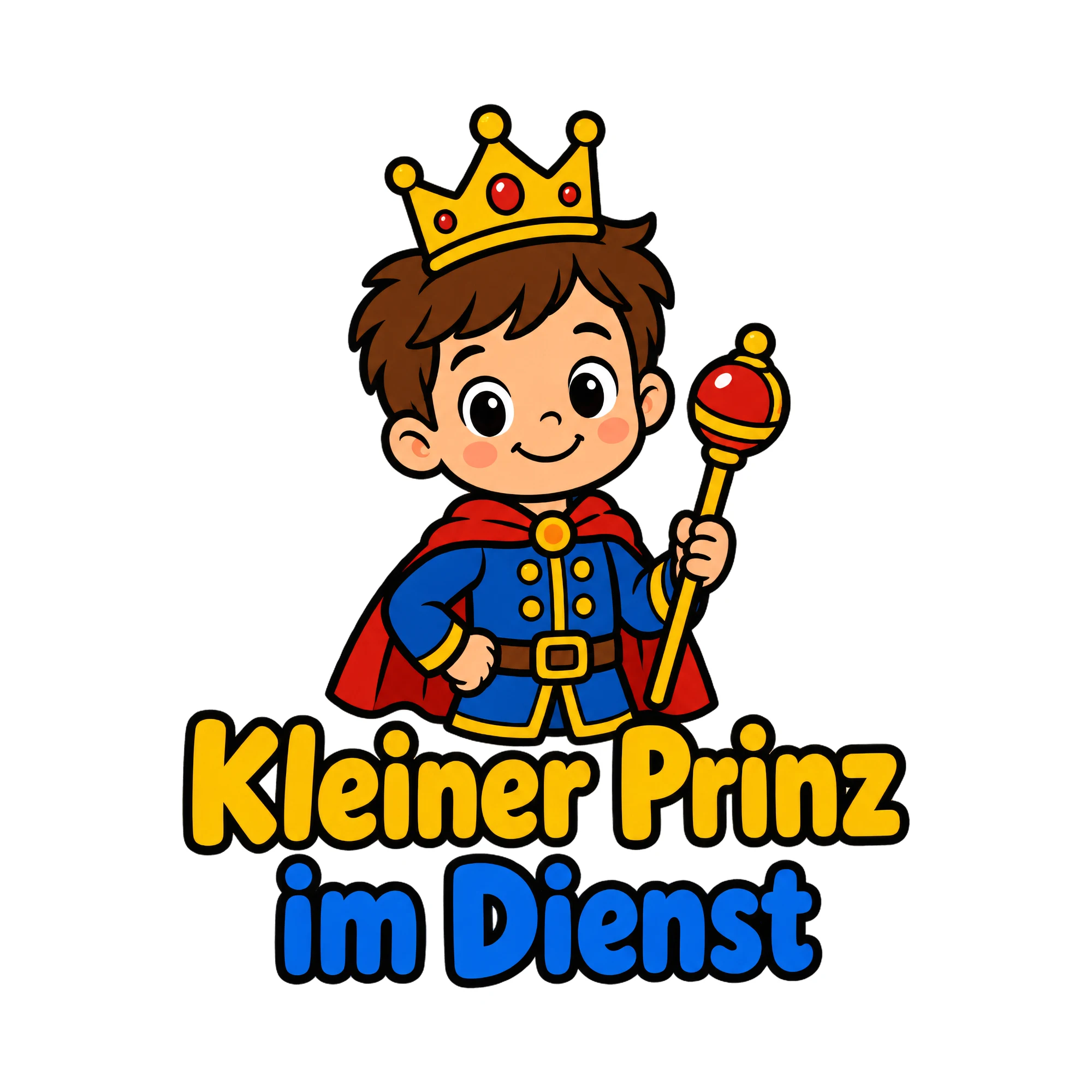Bügelbild Kleiner Prinz im Dienst als Grafik auf weißem Hintergrund (BB018714)