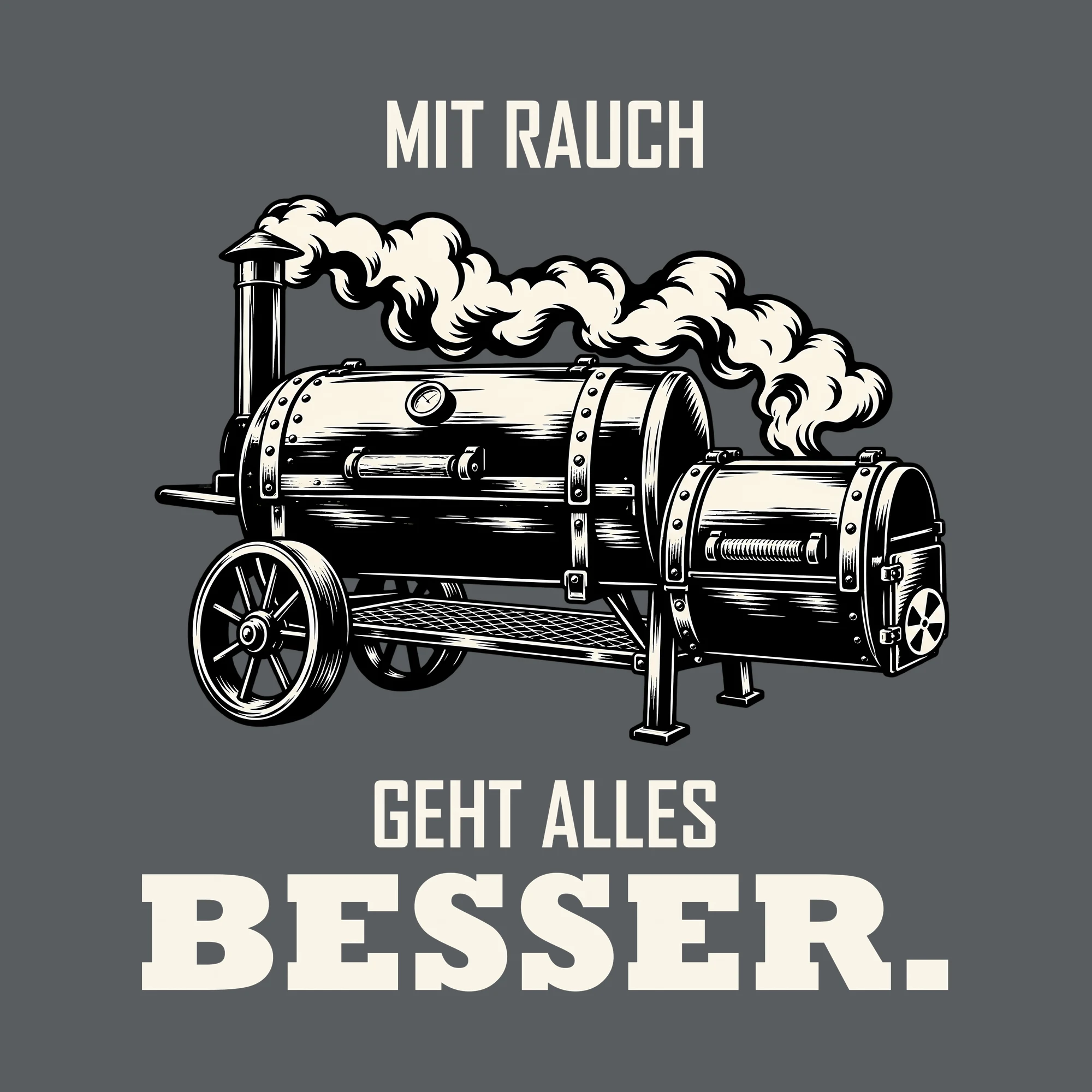 Bügelbild MIT RAUCH GEHT ALLES BESSER. als Grafik auf dunklem Hintergrund (BB012065)