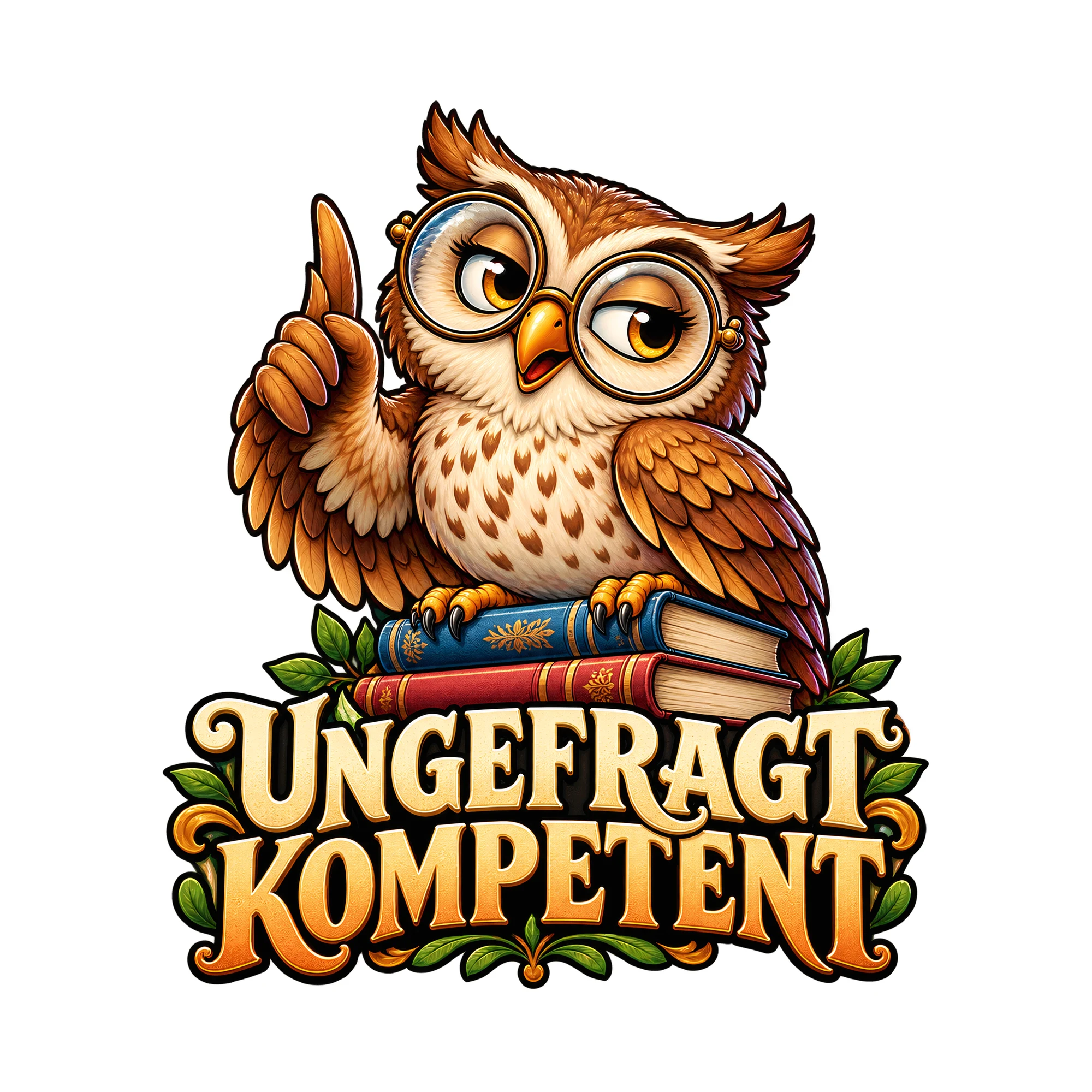 Bügelbild „Ungefragt kompetent“, Lustiger Shirt Spruch als Grafik auf weißem Hintergrund (BB019580)