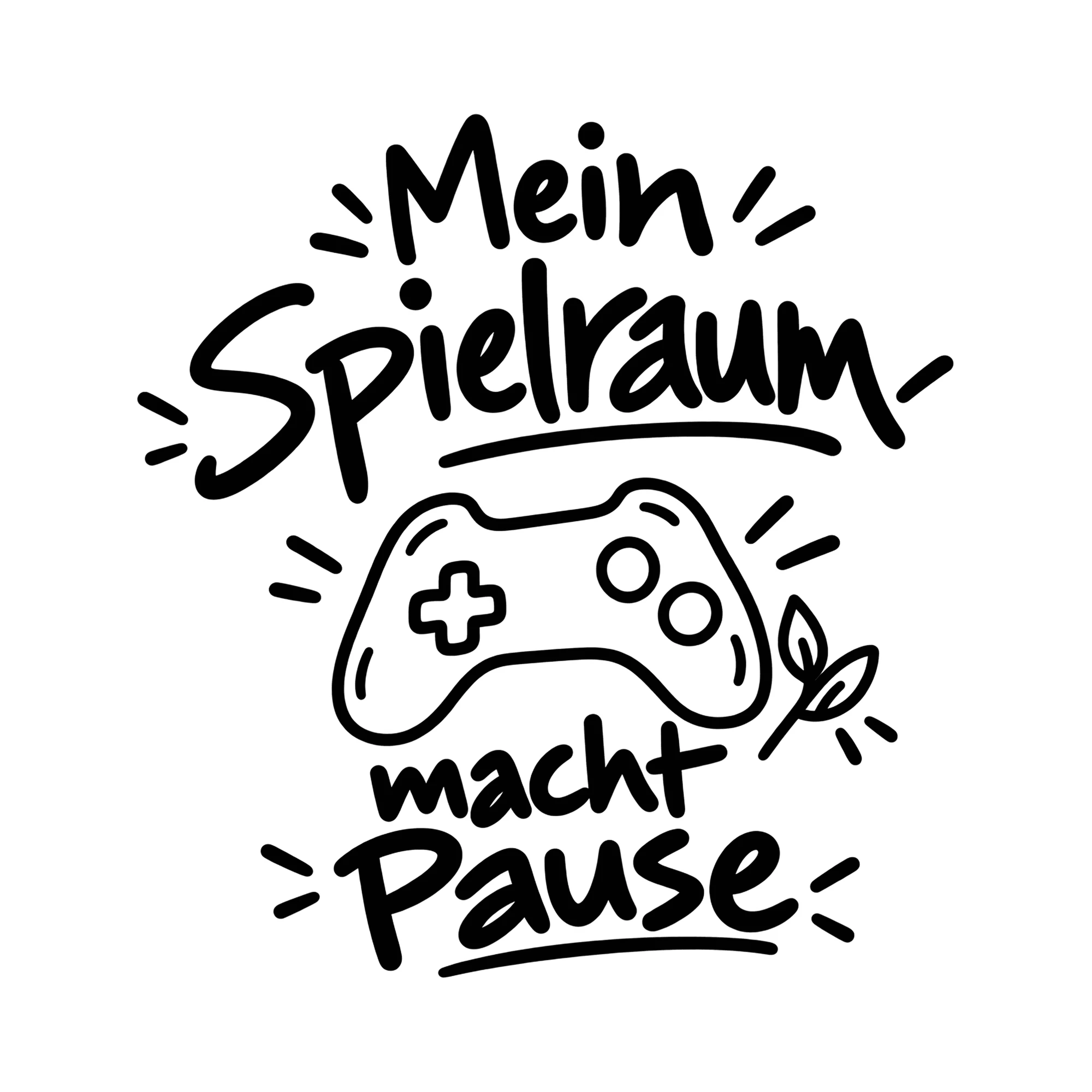 Bügelbild Mein Spielraum macht Pause als Grafik auf weißem Hintergrund (BB014510)