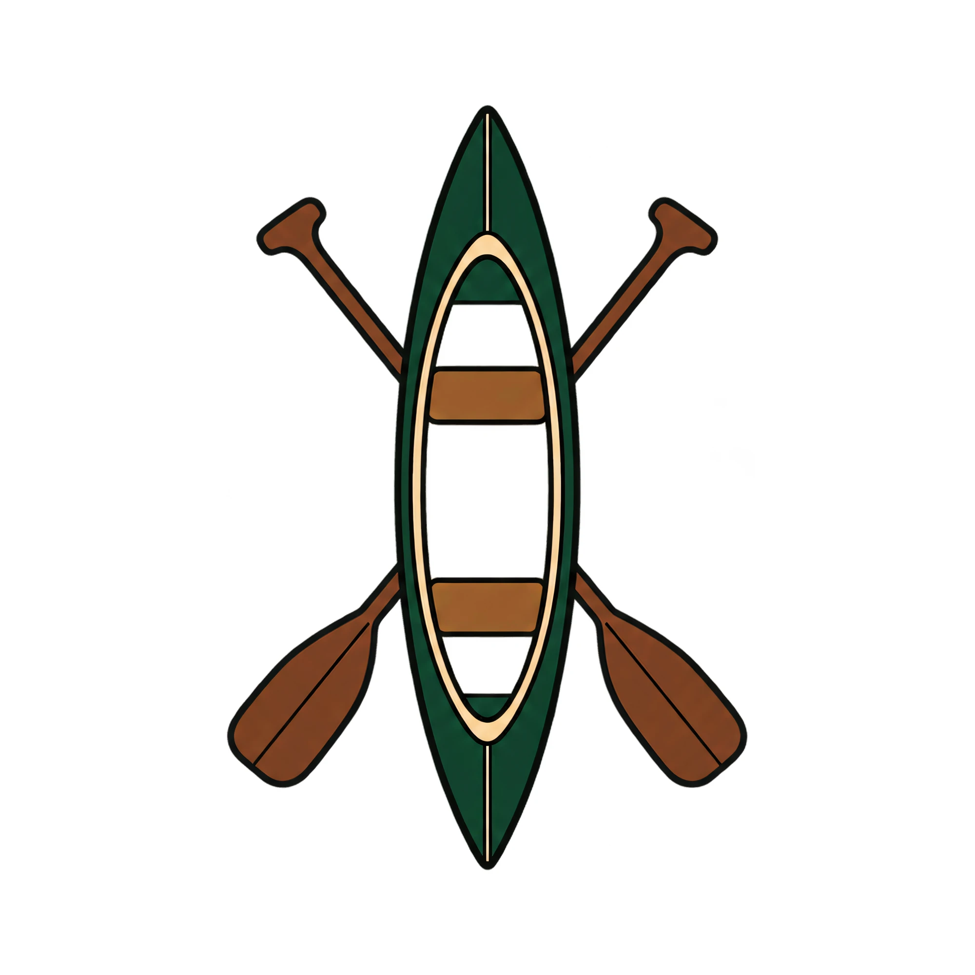 Bügelbild Canoe Symbol | Lustiger Shirt Motiv als Grafik auf weißem Hintergrund (BB016083)