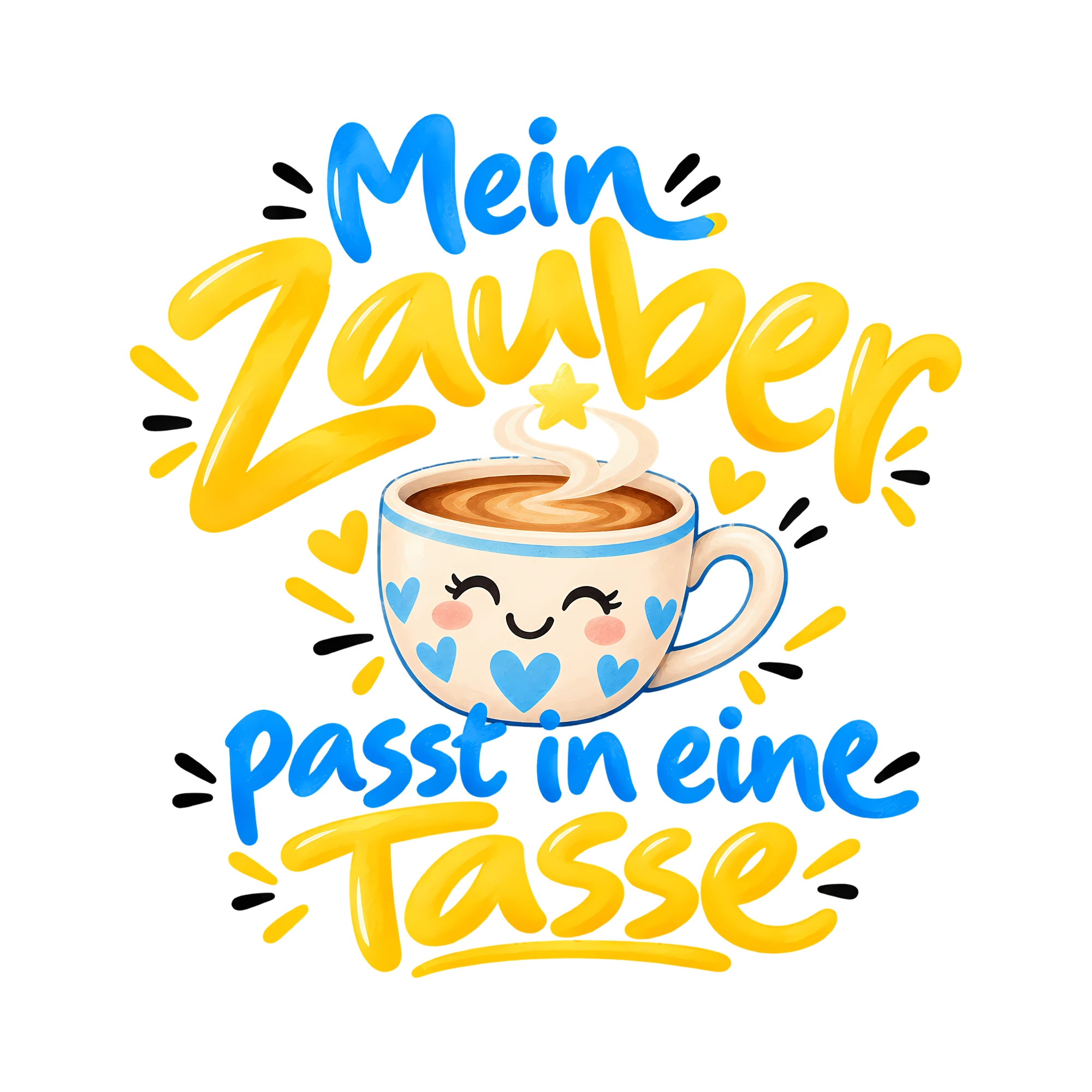 Bügelbild Mein Zauber passt in eine Tasse als Grafik auf weißem Hintergrund (BB014492)