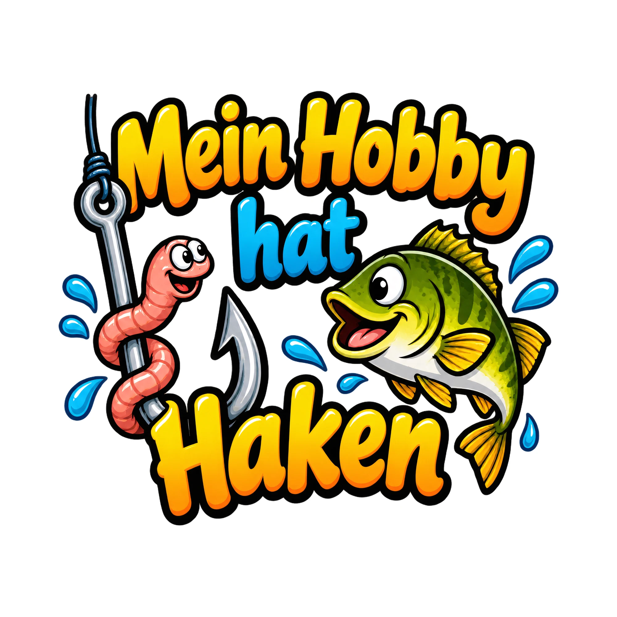 Bügelbild Mein Hobby hat Haken als Grafik auf weißem Hintergrund (BB019324)
