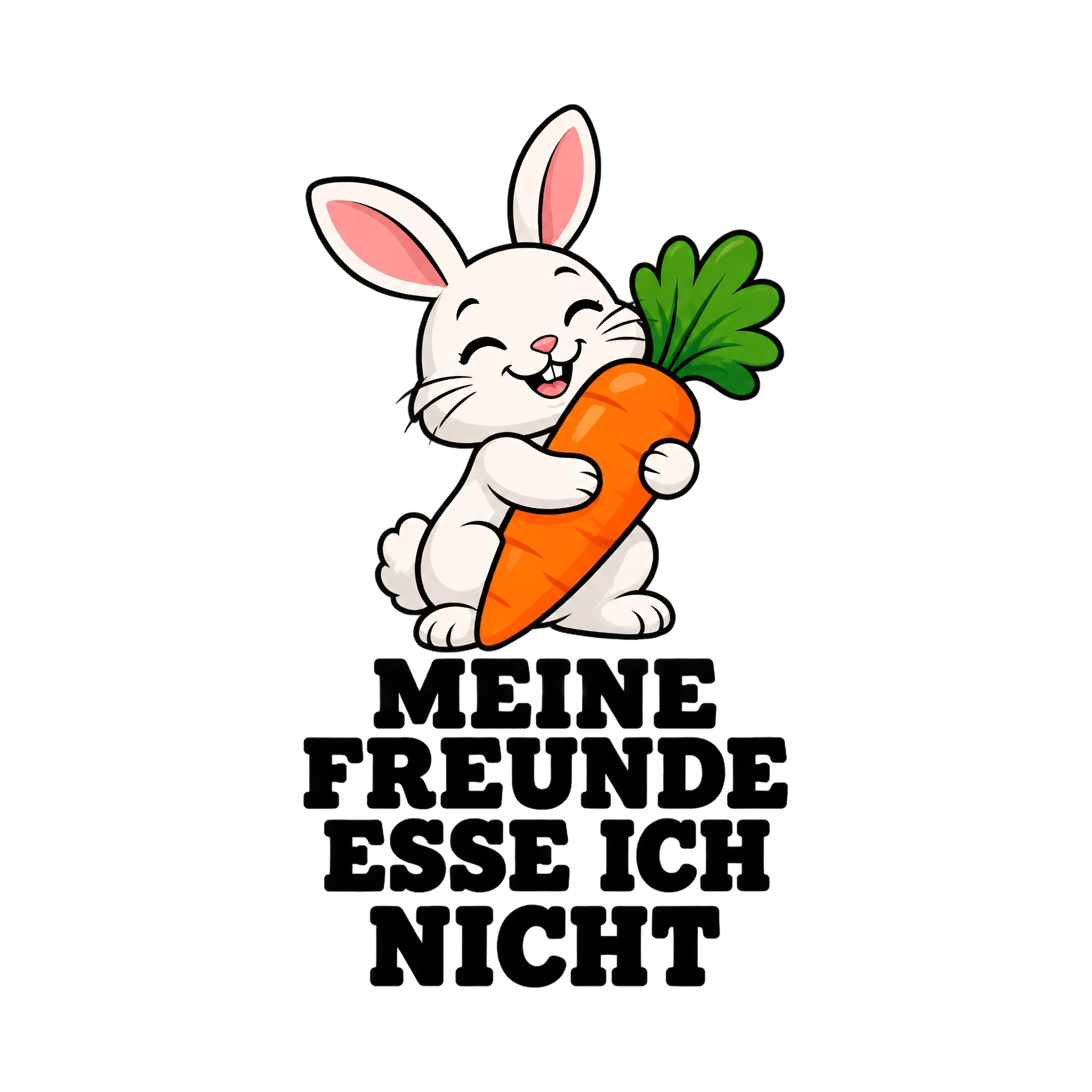 Bügelbild Meine Freunde esse ich nicht, Freundschaft Shirt Spruch als Grafik auf weißem Hintergrund (BB017066)
