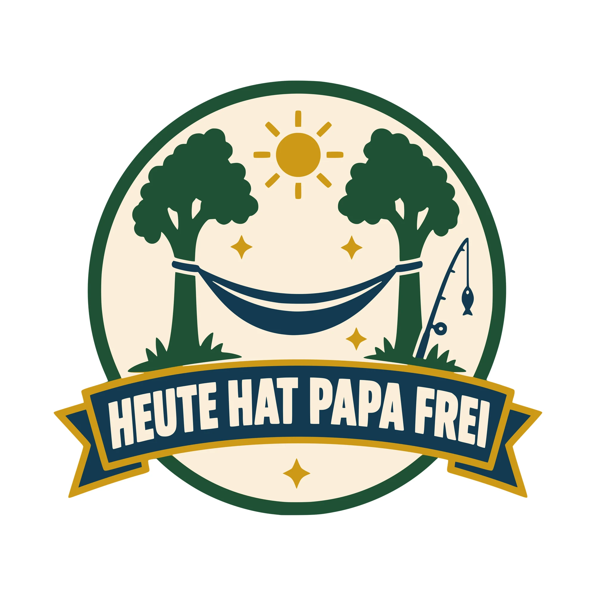 Bügelbild Heute hat Papa frei als Grafik auf weißem Hintergrund (BB010629)