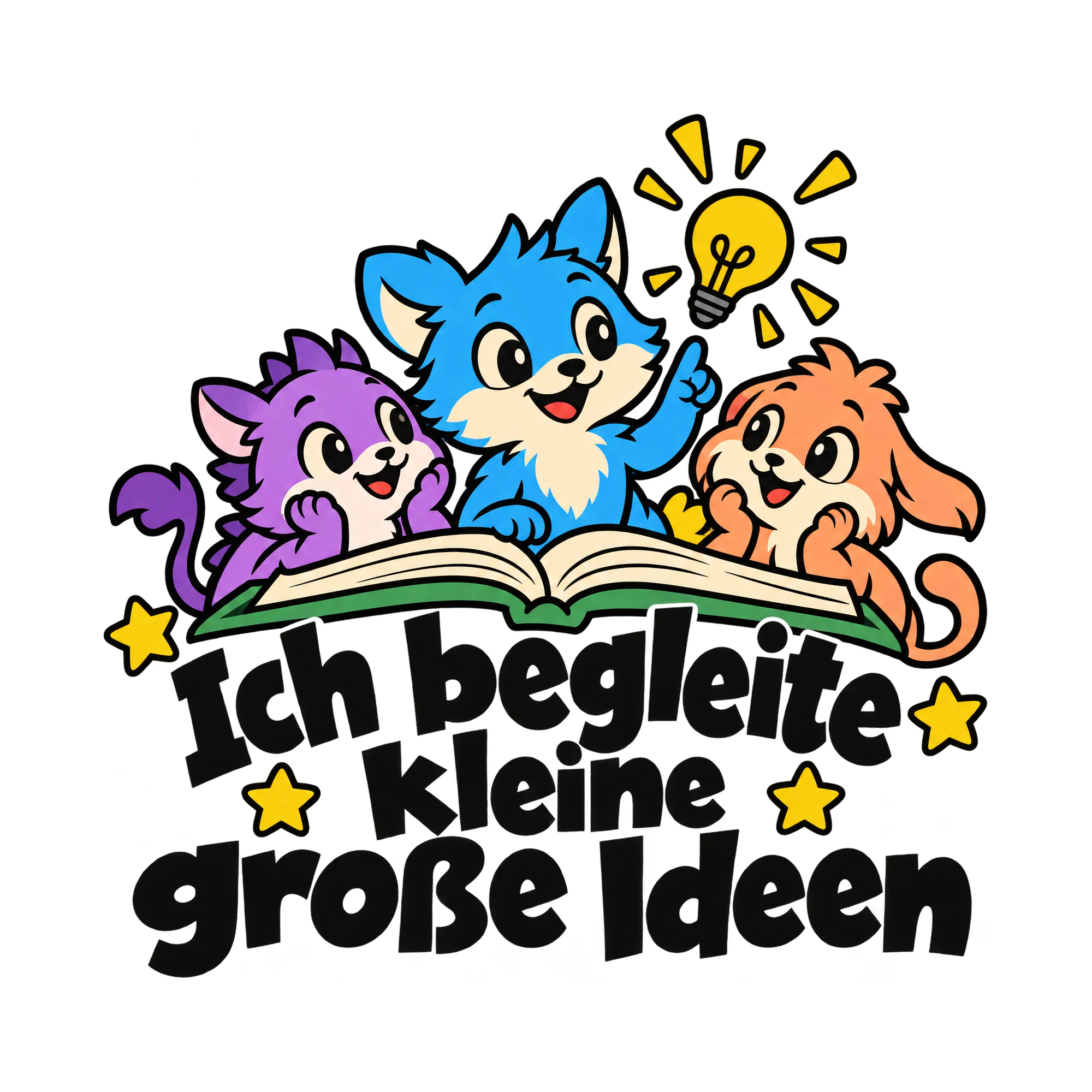 Bügelbild Ich begleite kleine große Ideen als Grafik auf weißem Hintergrund (BB014314)