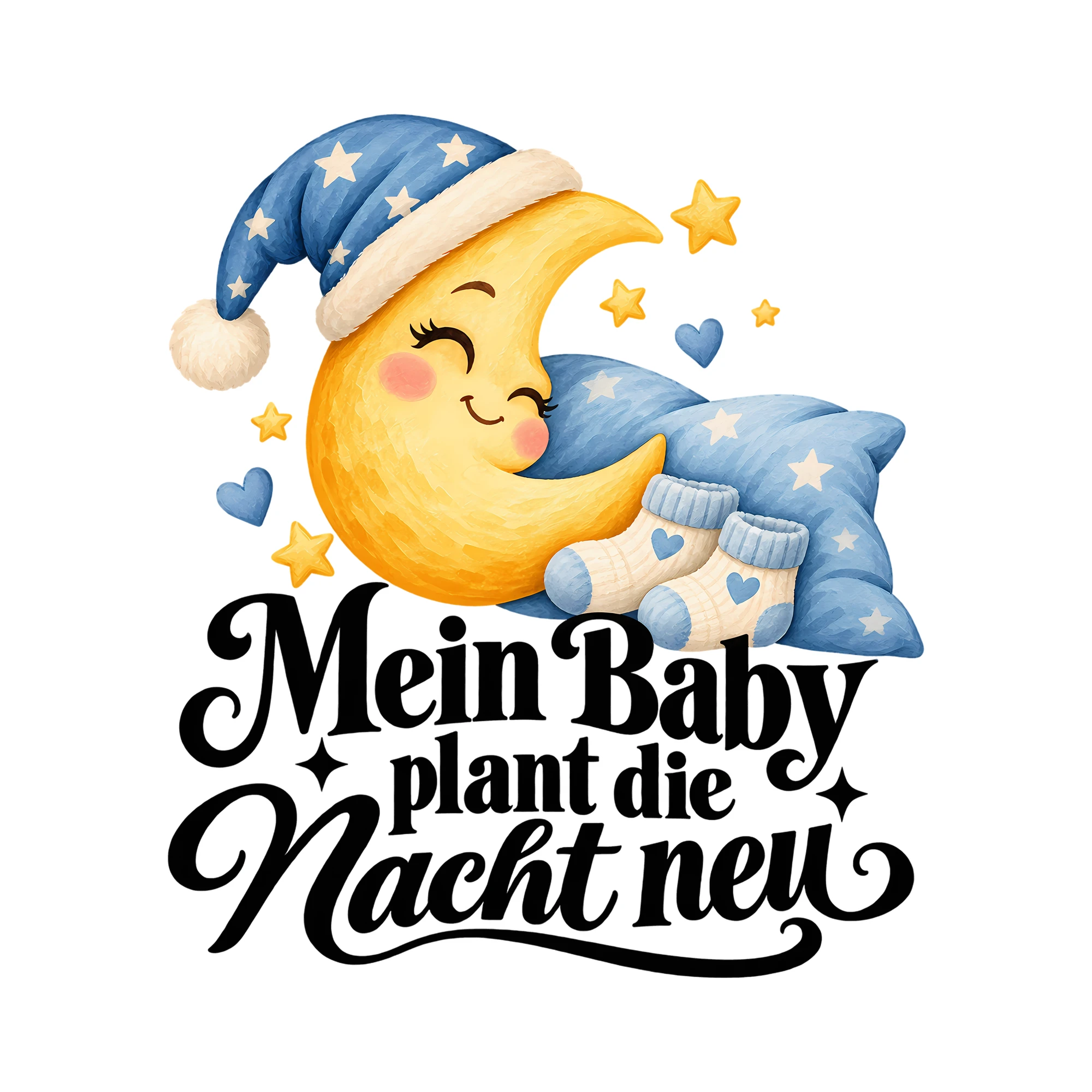 Bügelbild Mein Baby plant die Nacht neu als Grafik auf weißem Hintergrund (BB011812)