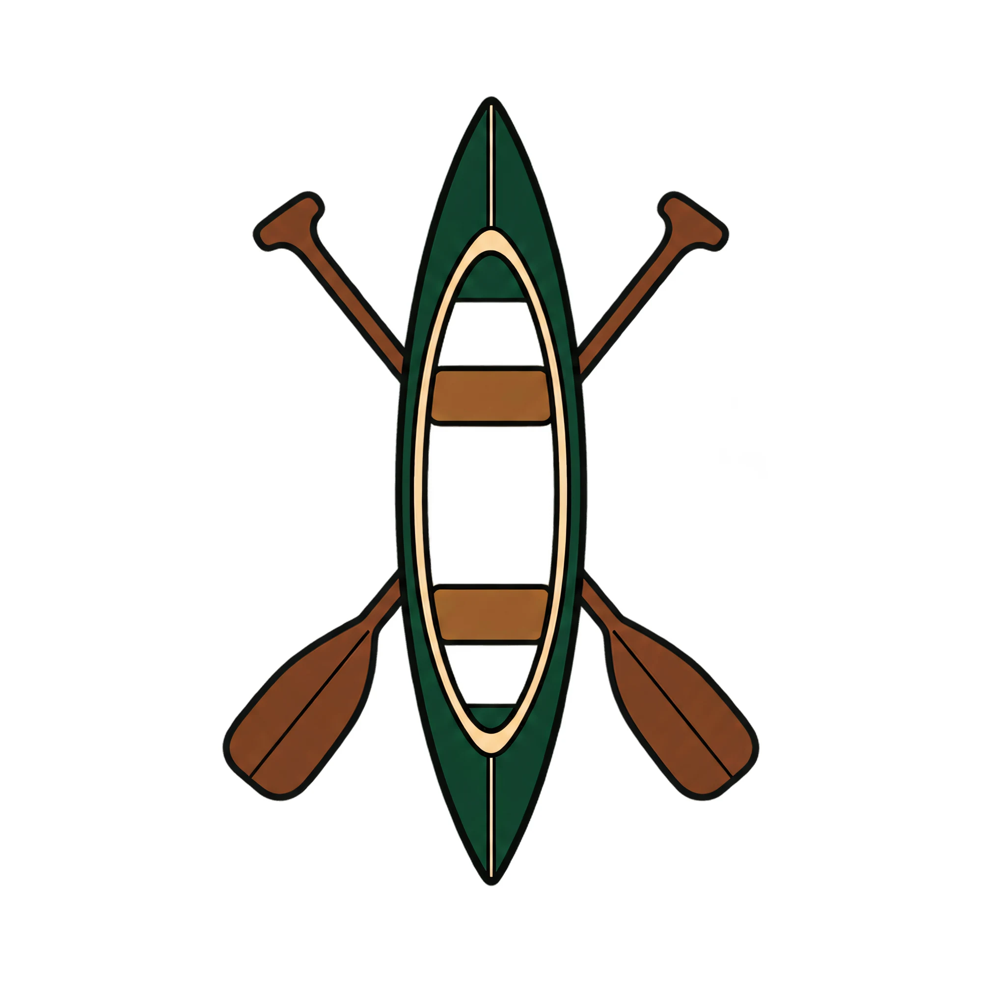Bügelbild Canoe Symbol, Lustiger Shirt Motiv als Grafik auf weißem Hintergrund (BB016083)