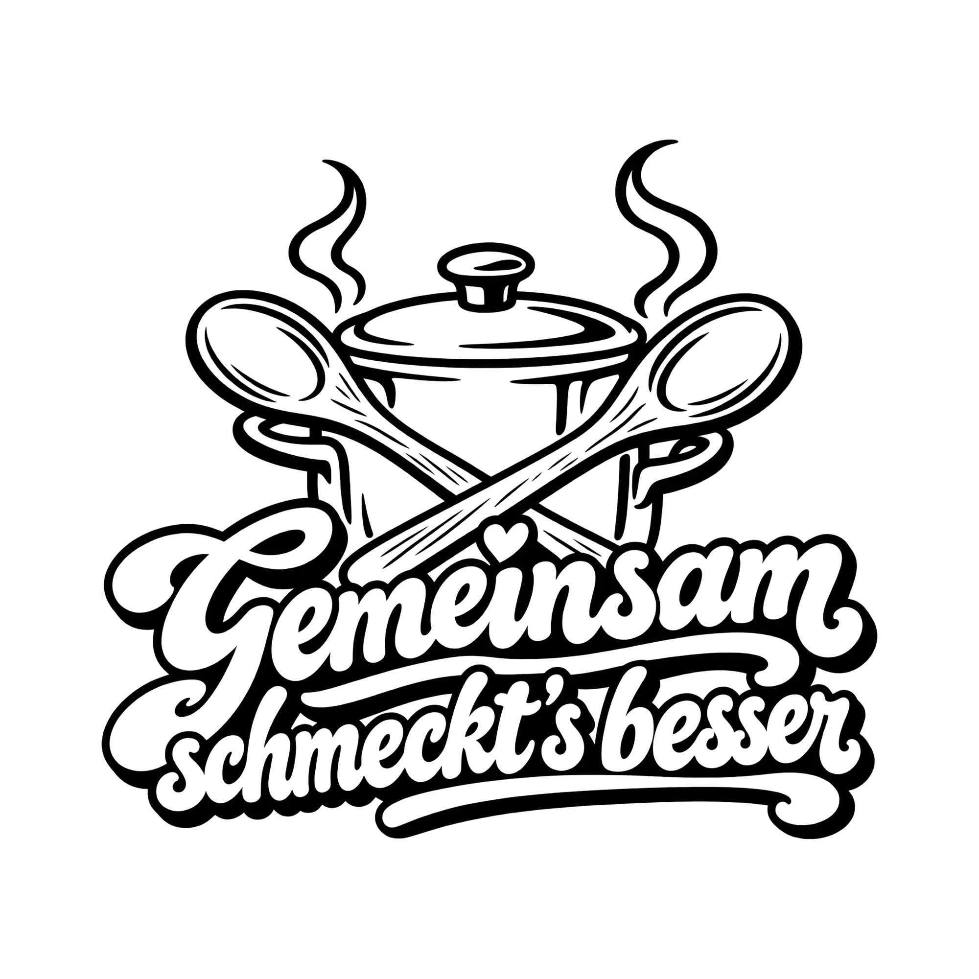 Bügelbild Gemeinsam schmeckt’s besser als Grafik auf weißem Hintergrund (BB012107)