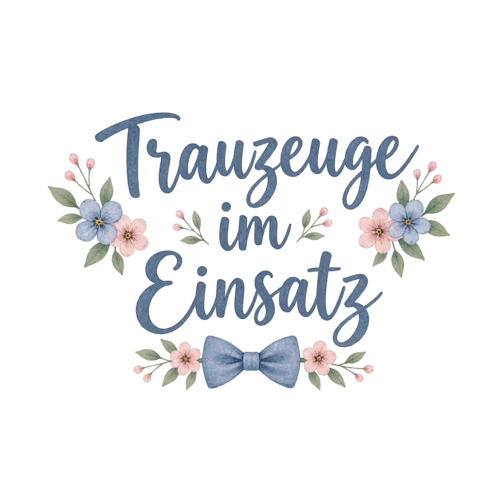 Bügelbild Trauzeuge im einsatz als Grafik auf weißem Hintergrund (BB016363)