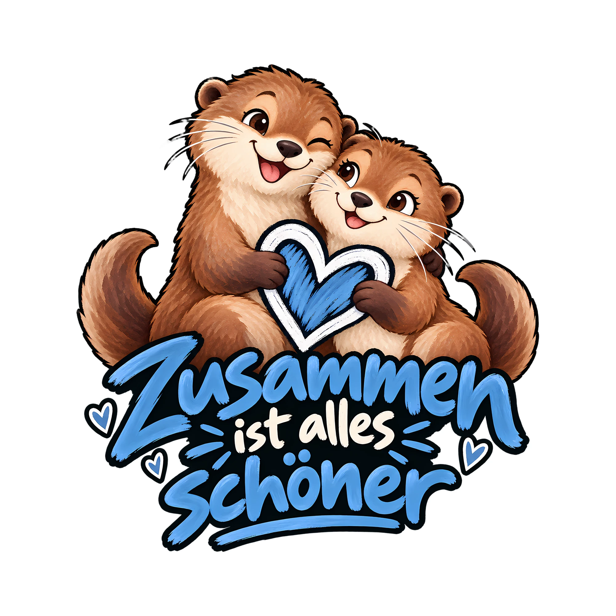 Bügelbild Zusammen ist alles schöner als Grafik auf weißem Hintergrund (BB013393)