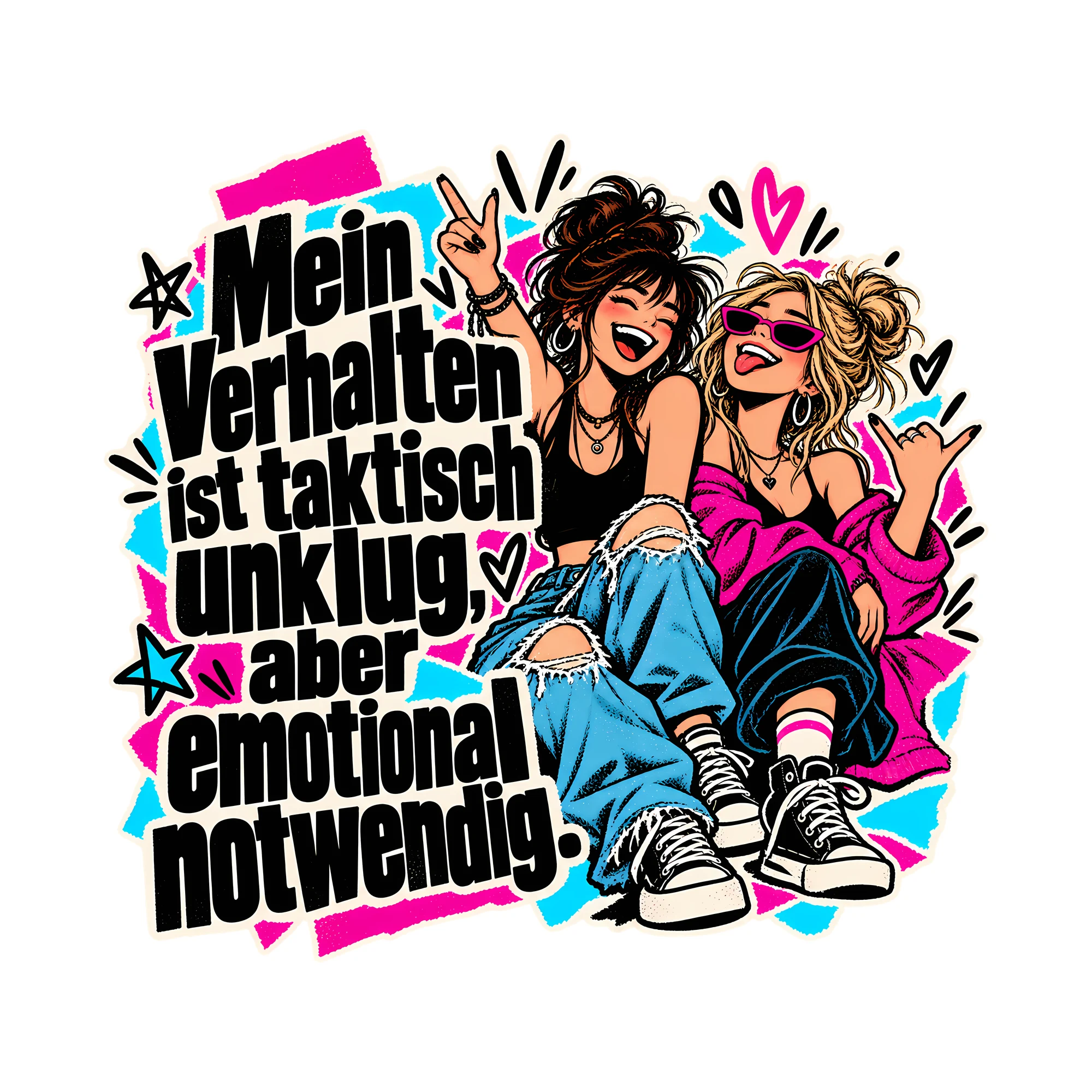 Bügelbild Mein Verhalten ist taktisch unklug, Lustiger Shirt Spruch als Grafik auf weißem Hintergrund (BB014700)