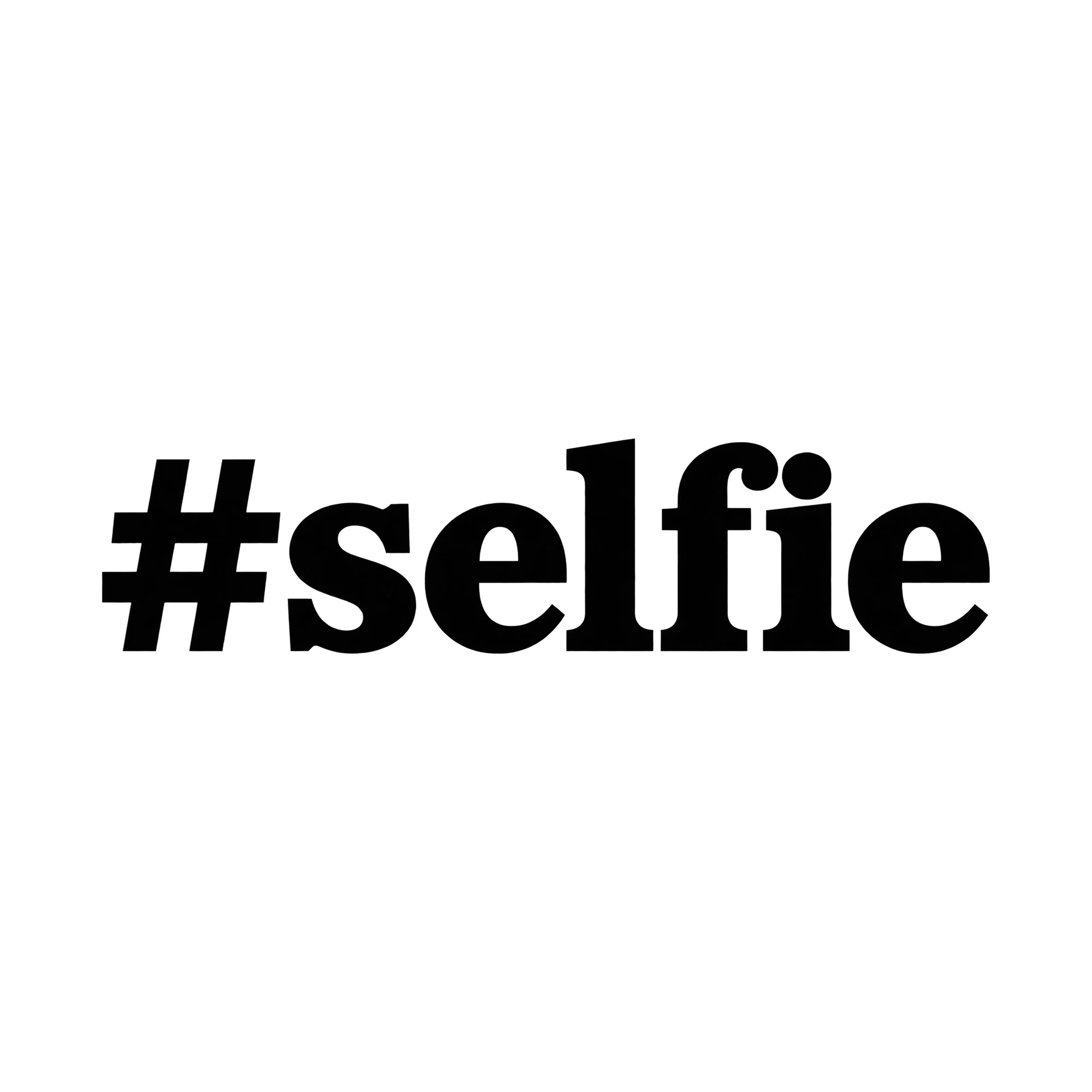 Bügelbild #selfie, Lustiger Shirt Spruch als Grafik auf weißem Hintergrund (BB015754)