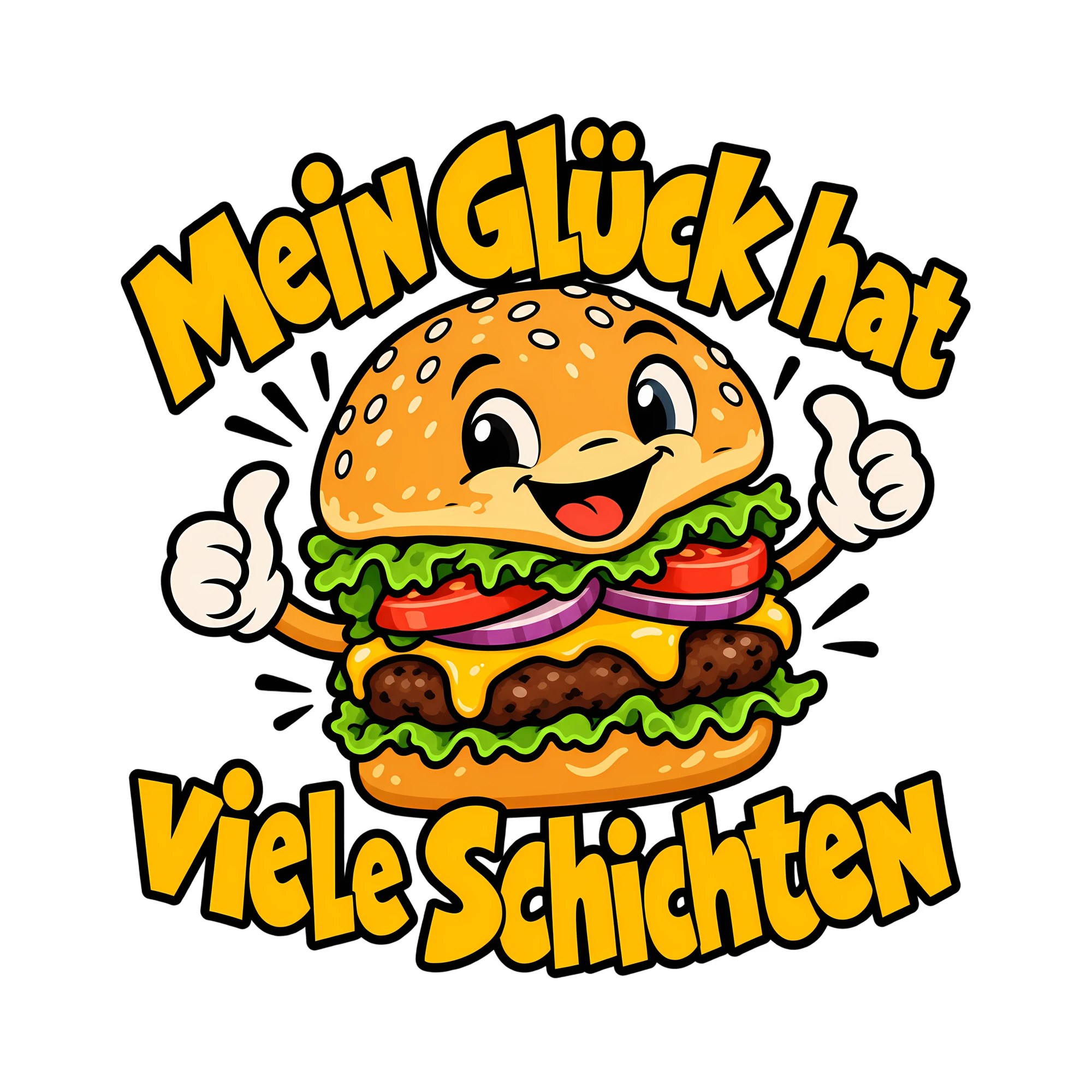 Bügelbild Mein Glück hat viele Schichten als Grafik auf weißem Hintergrund (BB013661)