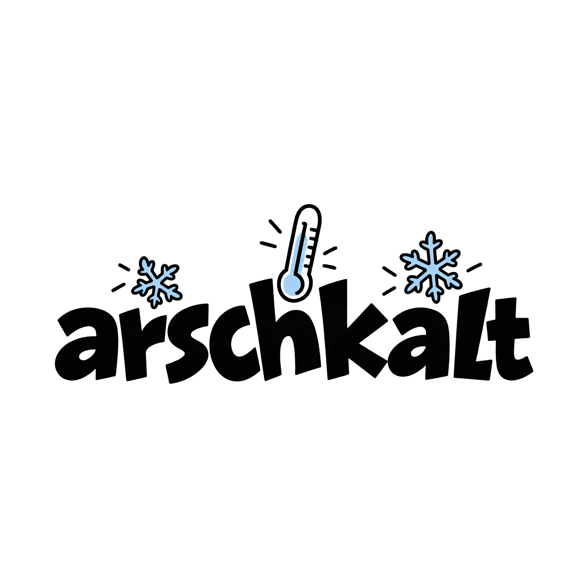 Bügelbild ar*chkalt, Lustiger Shirt Spruch als Grafik auf weißem Hintergrund (BB014736)