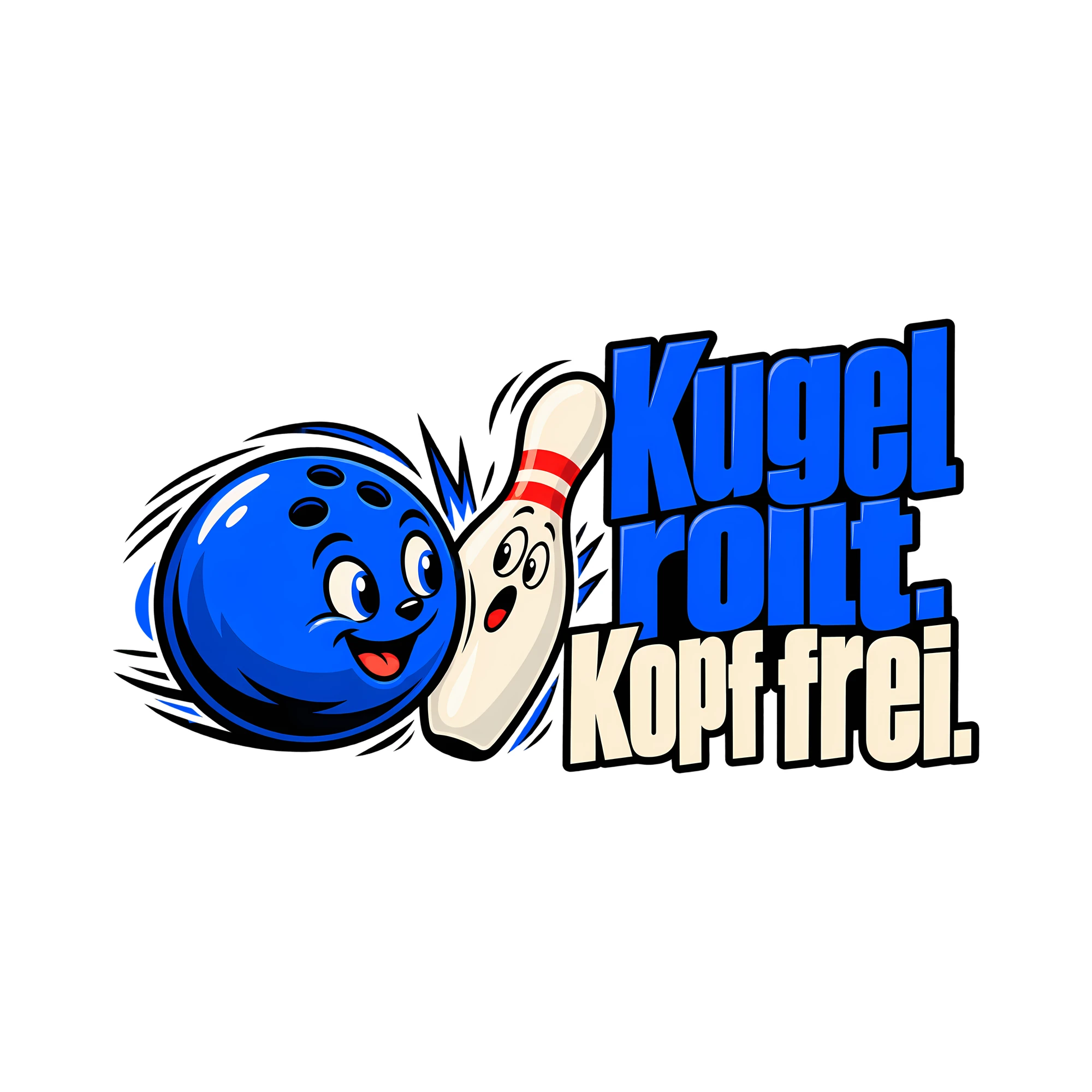 Bügelbild Kugel rollt. Kopf frei. als Grafik auf weißem Hintergrund (BB013773)
