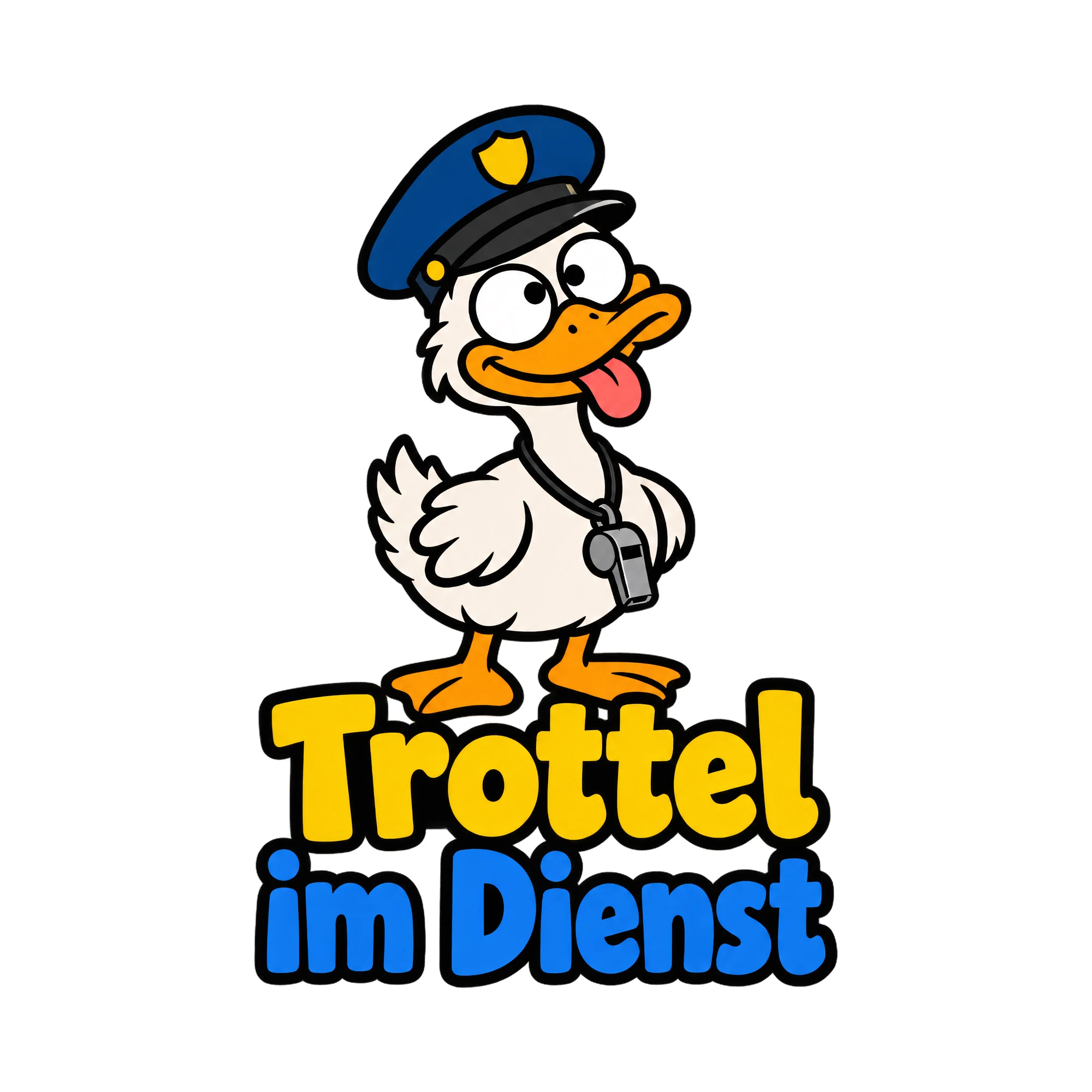 Bügelbild Trottel im Dienst als Grafik auf weißem Hintergrund (BB018815)