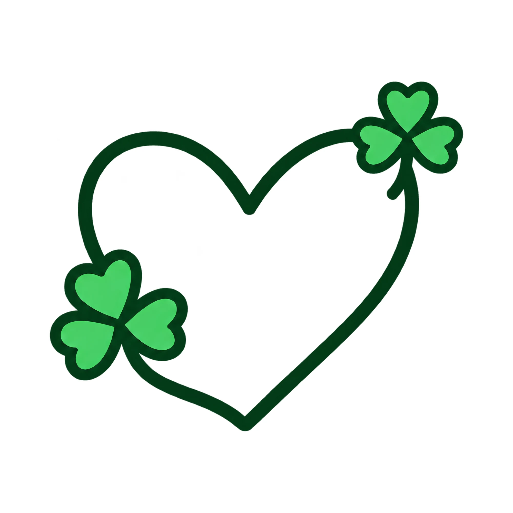 Bügelbild St Patrick's Day Herz, Lustiger Shirt Motiv als Grafik auf weißem Hintergrund (BB016060)