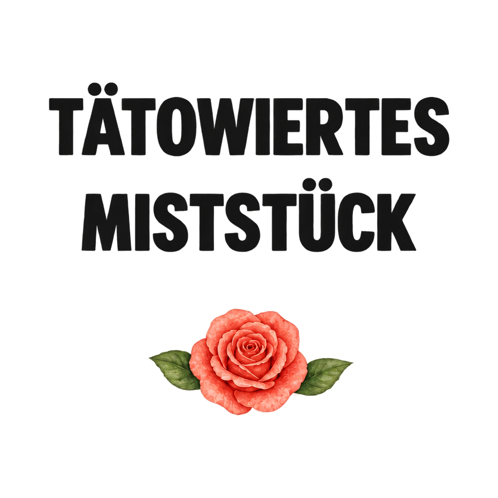 Bügelbild TÄTOWIERTES MISTSTÜCK als Grafik auf weißem Hintergrund (BB021425)