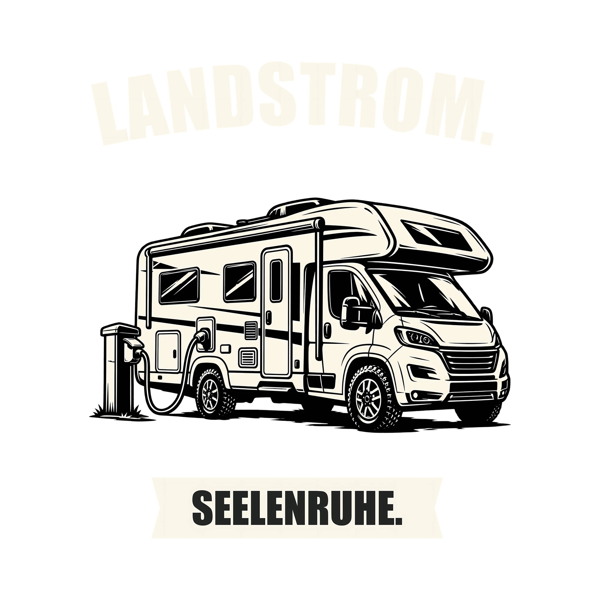Bügelbild LANDSTROM. SEELENRUHE. als Grafik auf weißem Hintergrund (BB012755)