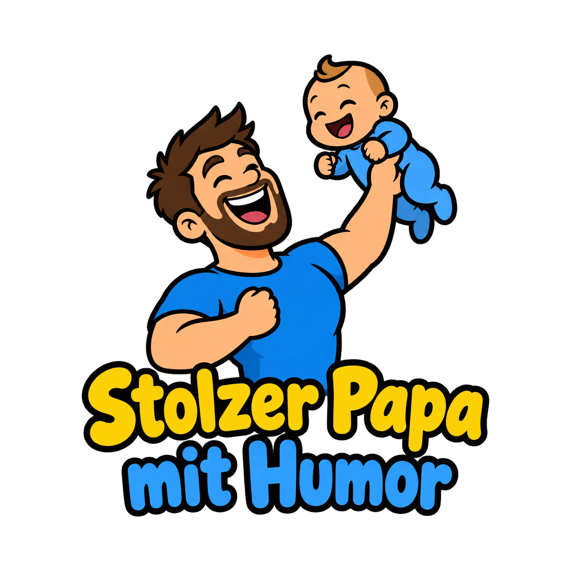 Bügelbild Stolzer Papa mit Humor als Grafik auf weißem Hintergrund (BB019213)