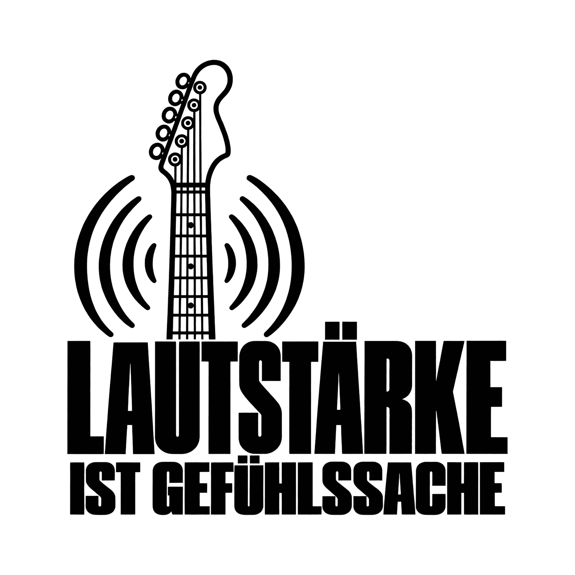 Bügelbild Lautstärke ist Gefühlssache als Grafik auf weißem Hintergrund (BB013040)