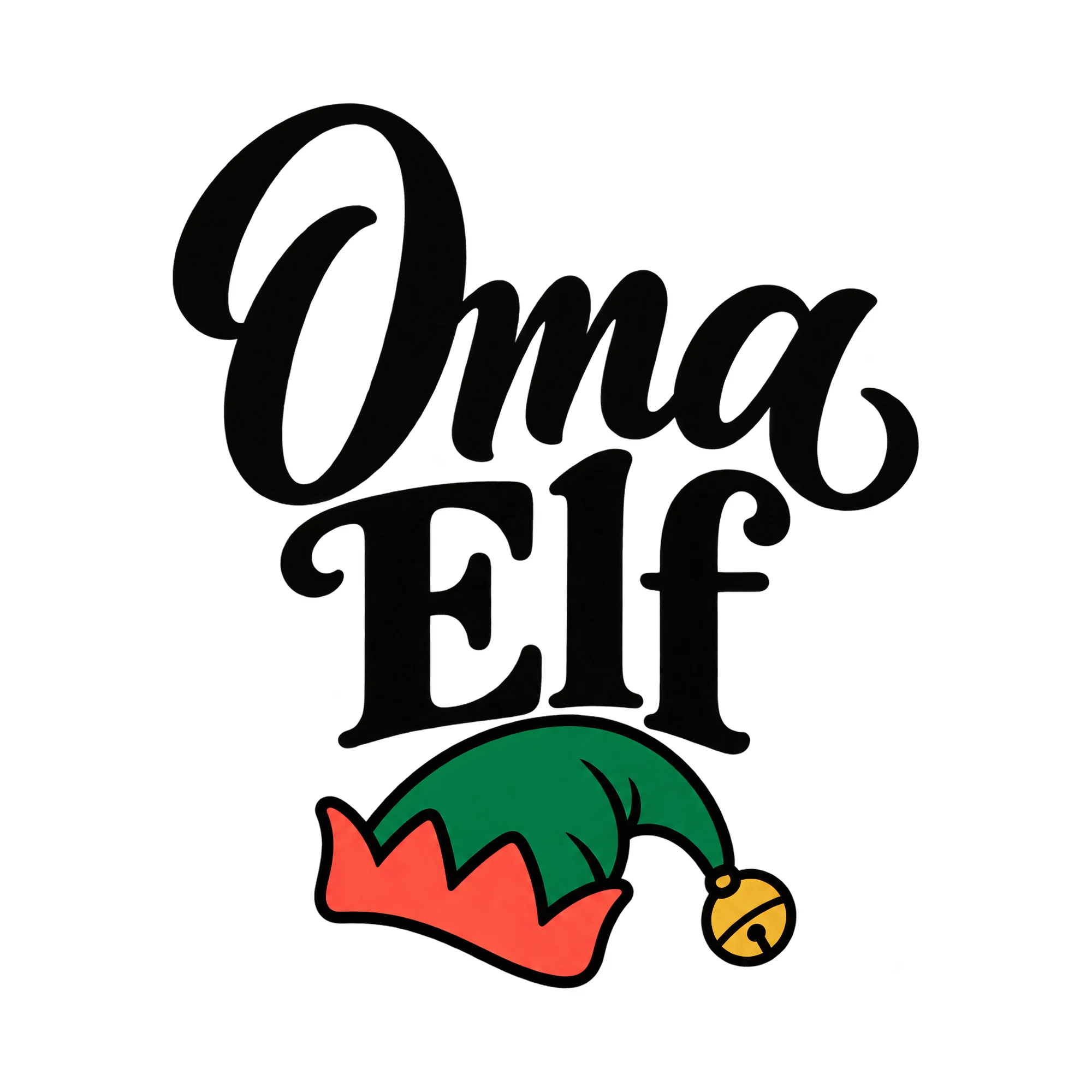 Bügelbild Oma Elf, Großeltern Shirt Spruch als Grafik auf weißem Hintergrund (BB015196)