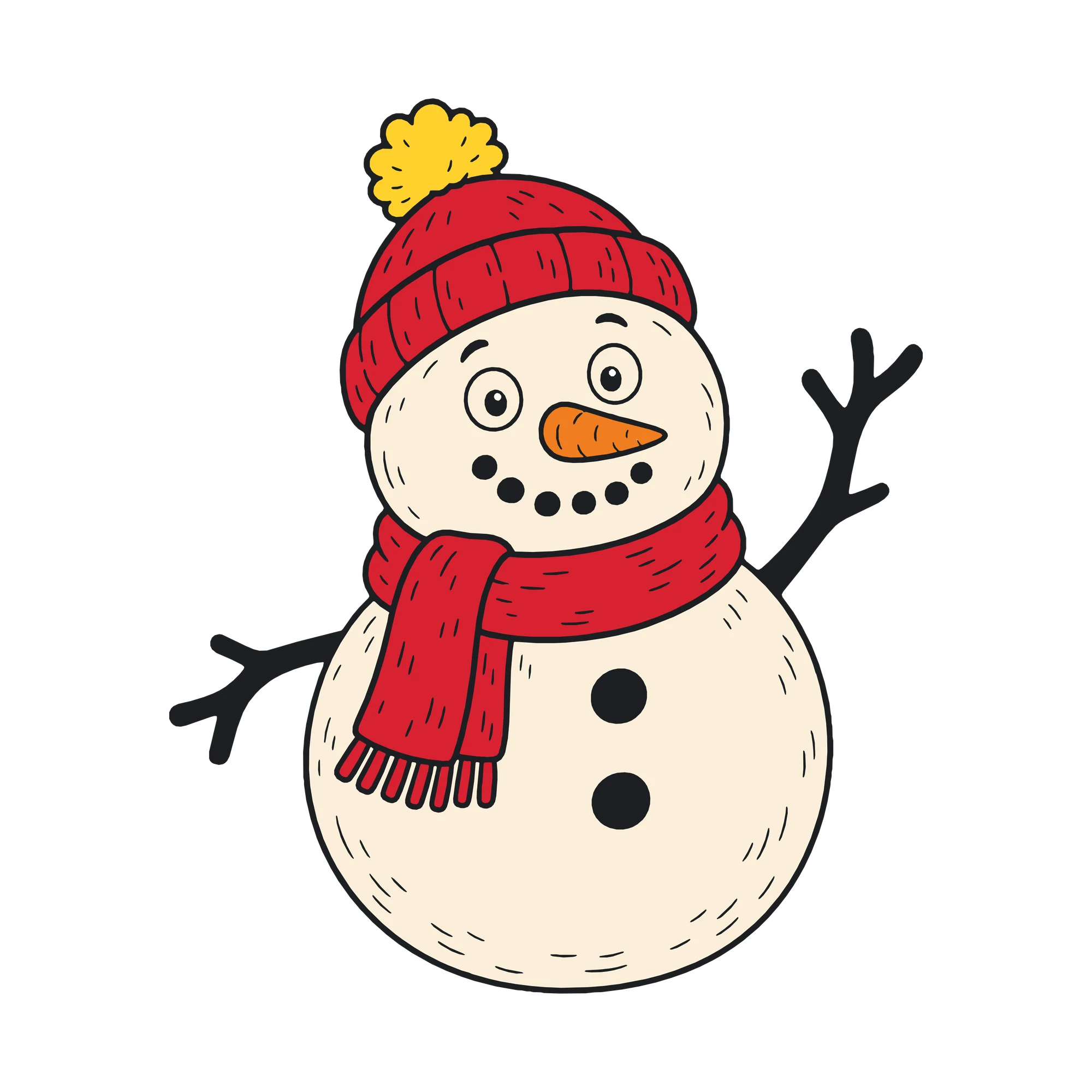 Bügelbild Schneemann als Grafik auf weißem Hintergrund (BB010156)