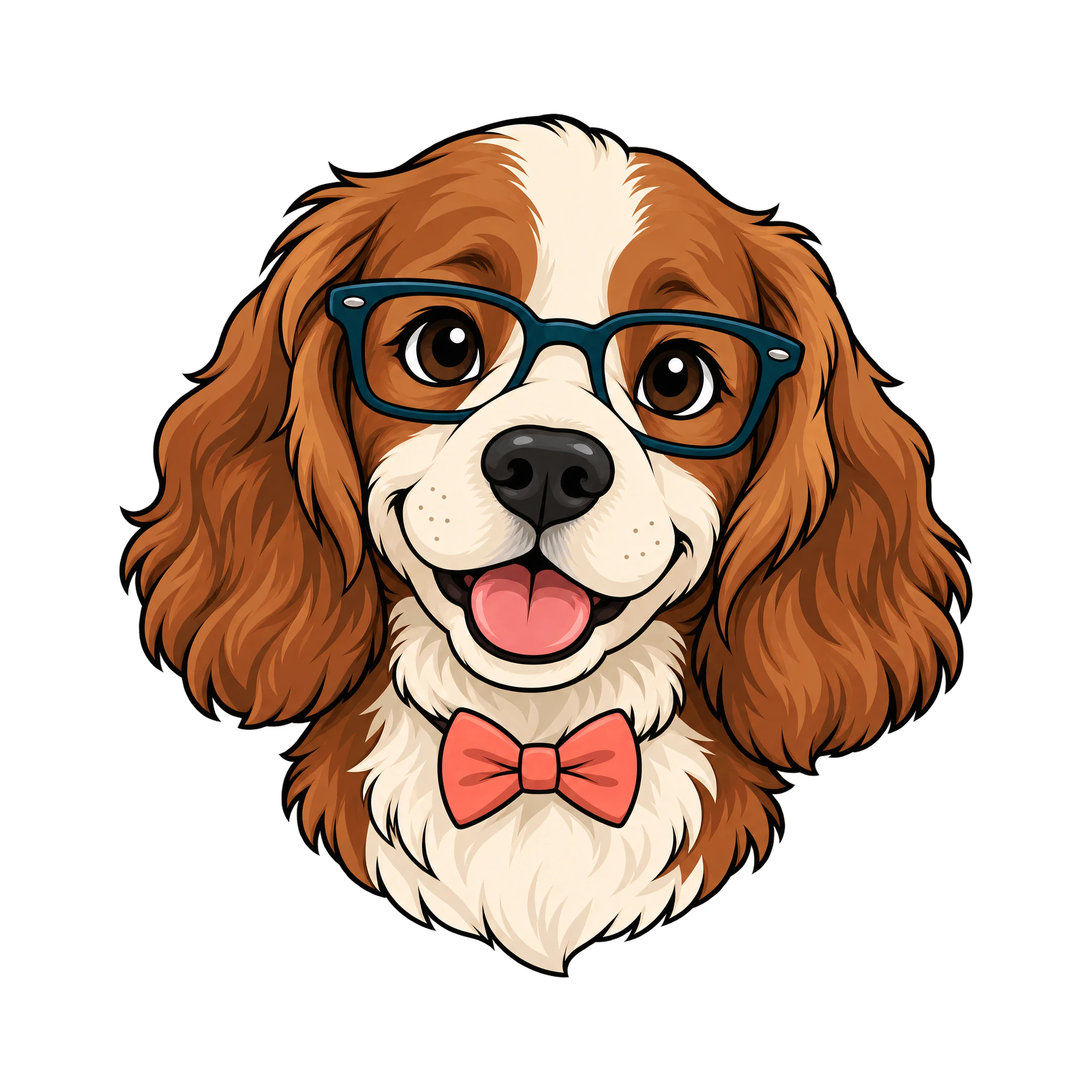 Bügelbild Hipster Hund Mit Schlappohren | Tiere Shirt Motiv als Grafik auf weißem Hintergrund (BB016158)