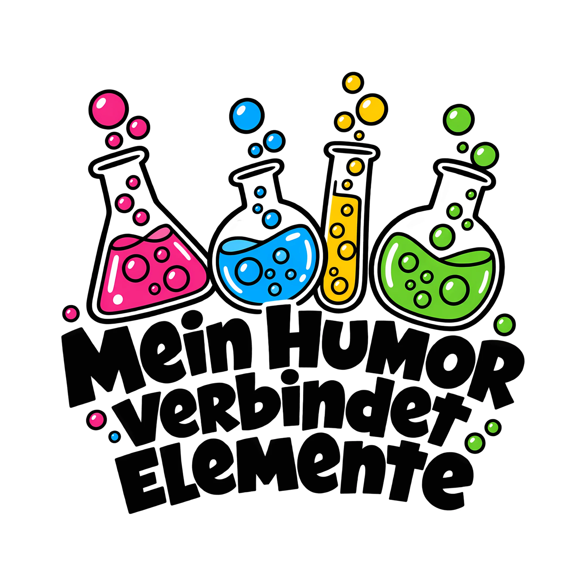 Bügelbild Mein Humor verbindet Elemente als Grafik auf weißem Hintergrund (BB014606)