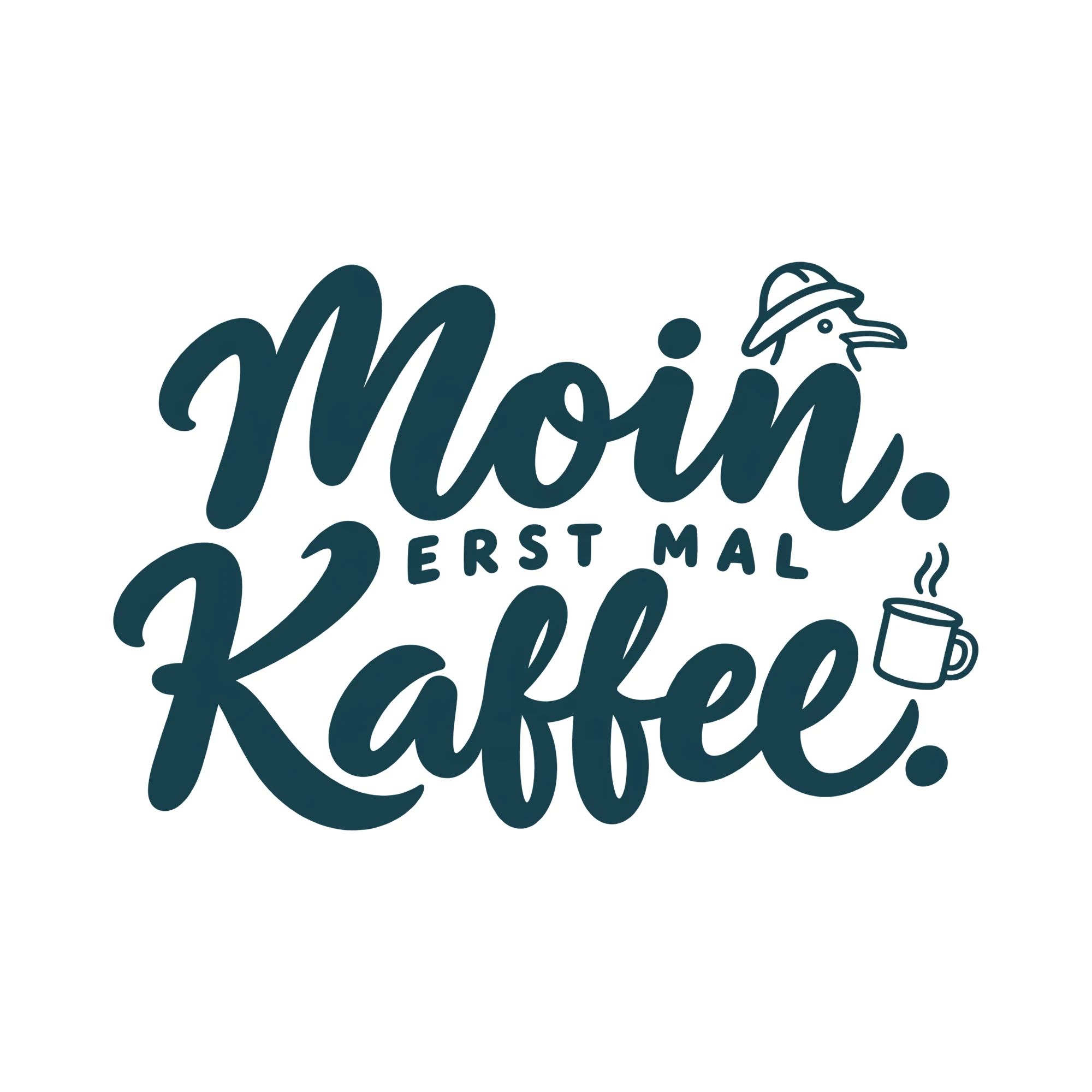 Bügelbild MOIN. ERST MAL KAFFEE. als Grafik auf weißem Hintergrund (BB012079)