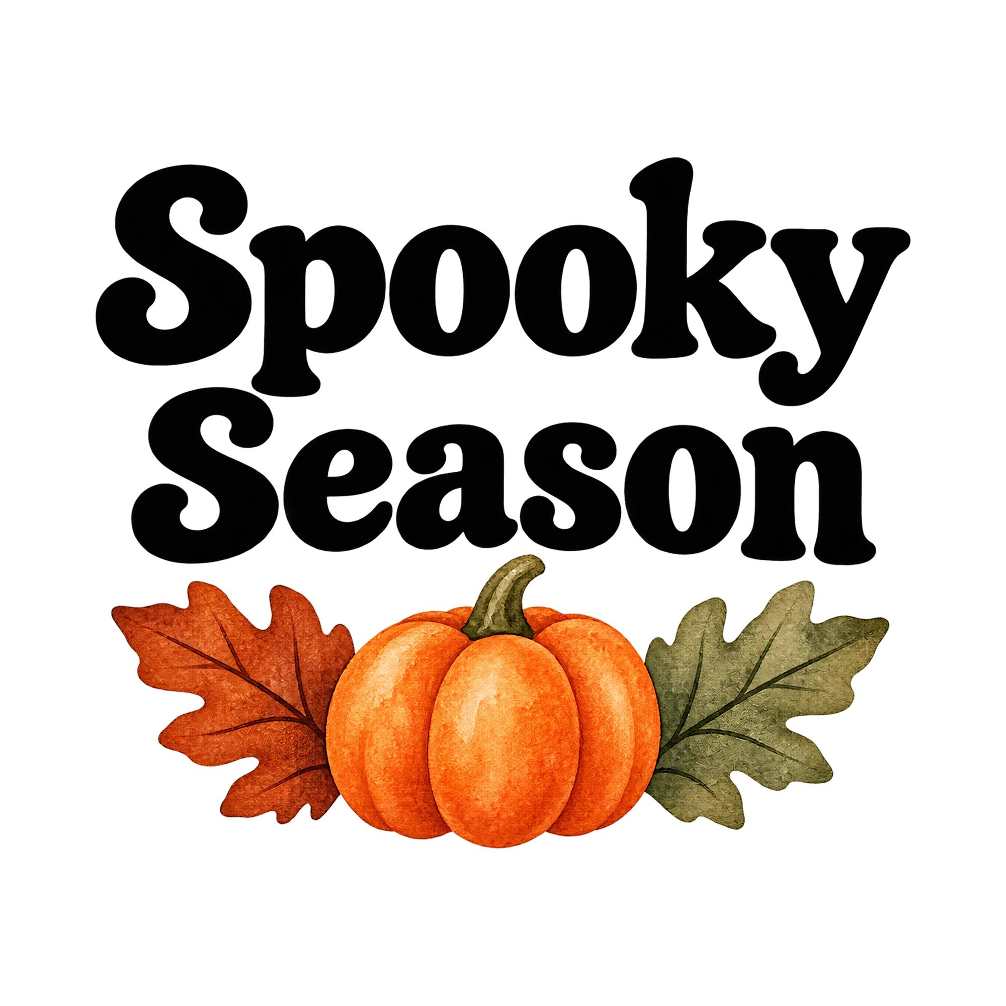 Bügelbild „Spooky Season“, Halloween Shirt Spruch als Grafik auf weißem Hintergrund (BB014868)