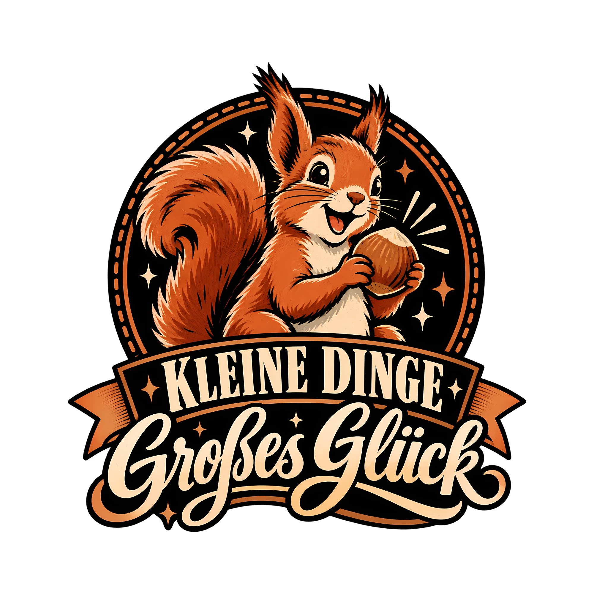 Bügelbild Kleine Dinge Großes Glück als Grafik auf weißem Hintergrund (BB012854)