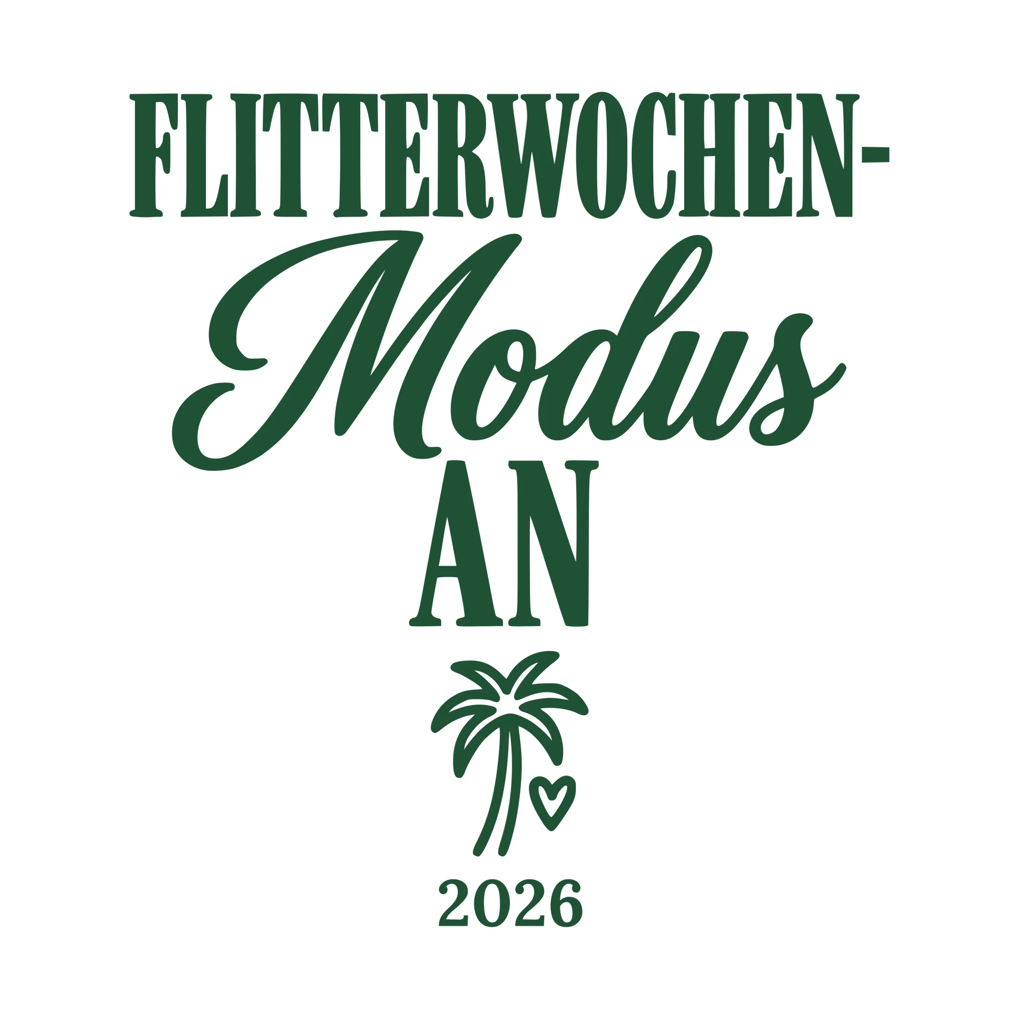 Bügelbild Flitterwochen-Modus an mit Jahr als Grafik auf weißem Hintergrund (BB010723)