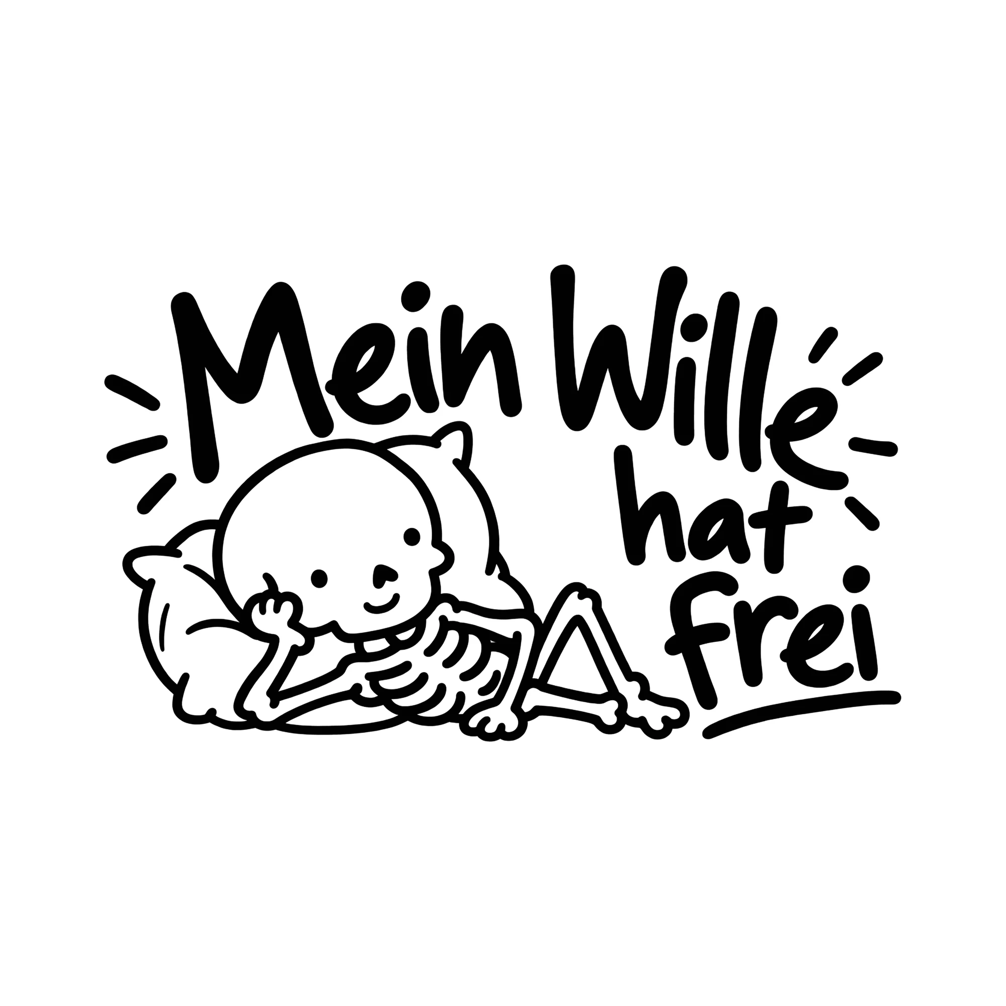 Bügelbild Mein Wille hat frei als Grafik auf weißem Hintergrund (BB014177)