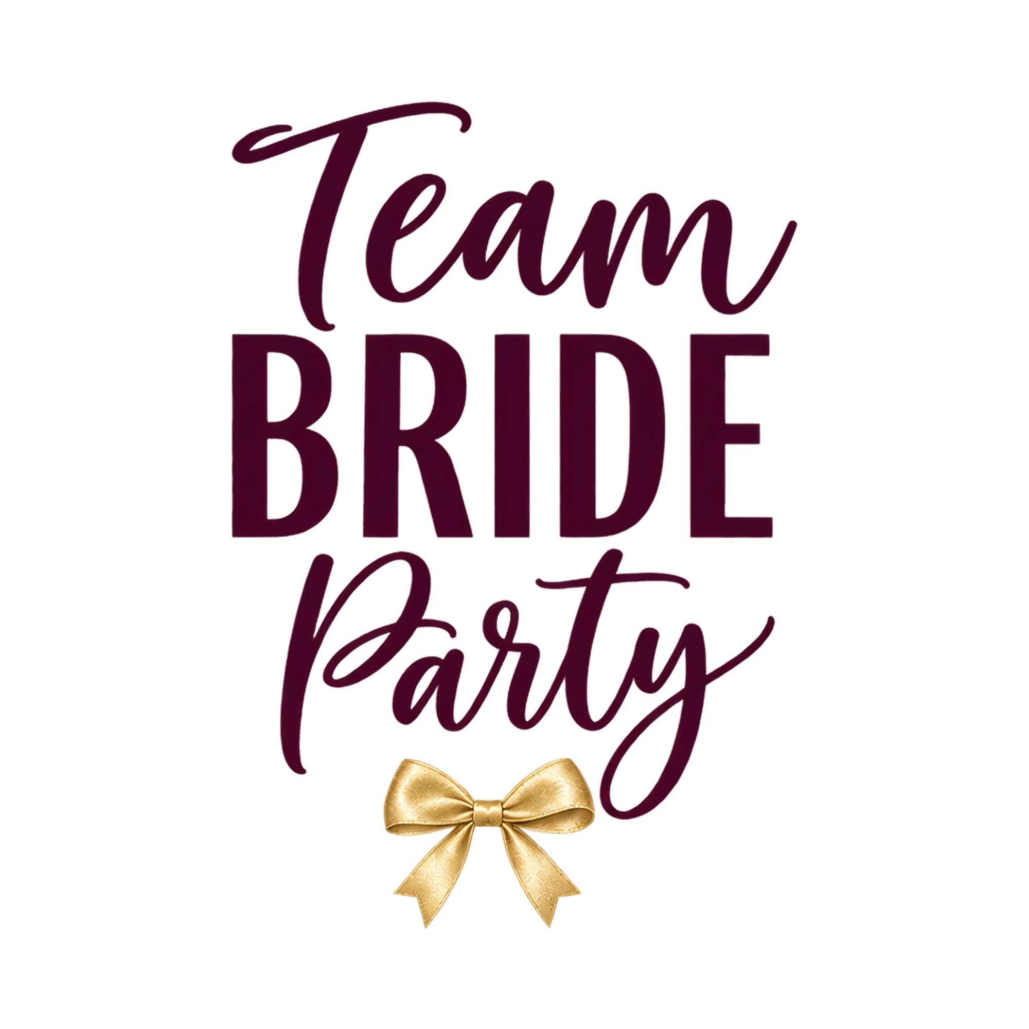 Bügelbild Team BRIDE Party, JGA Shirt Spruch als Grafik auf weißem Hintergrund (BB017343)
