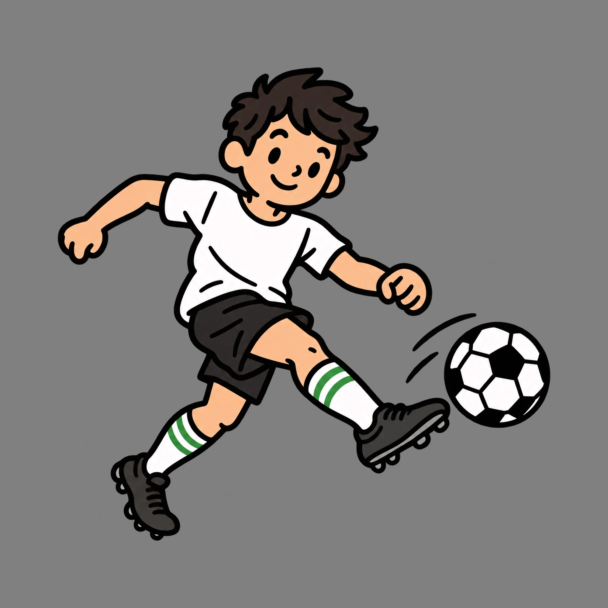 Bügelbild Soccer Player, Lustiger Shirt Motiv als Grafik auf dunklem Hintergrund (BB015655)