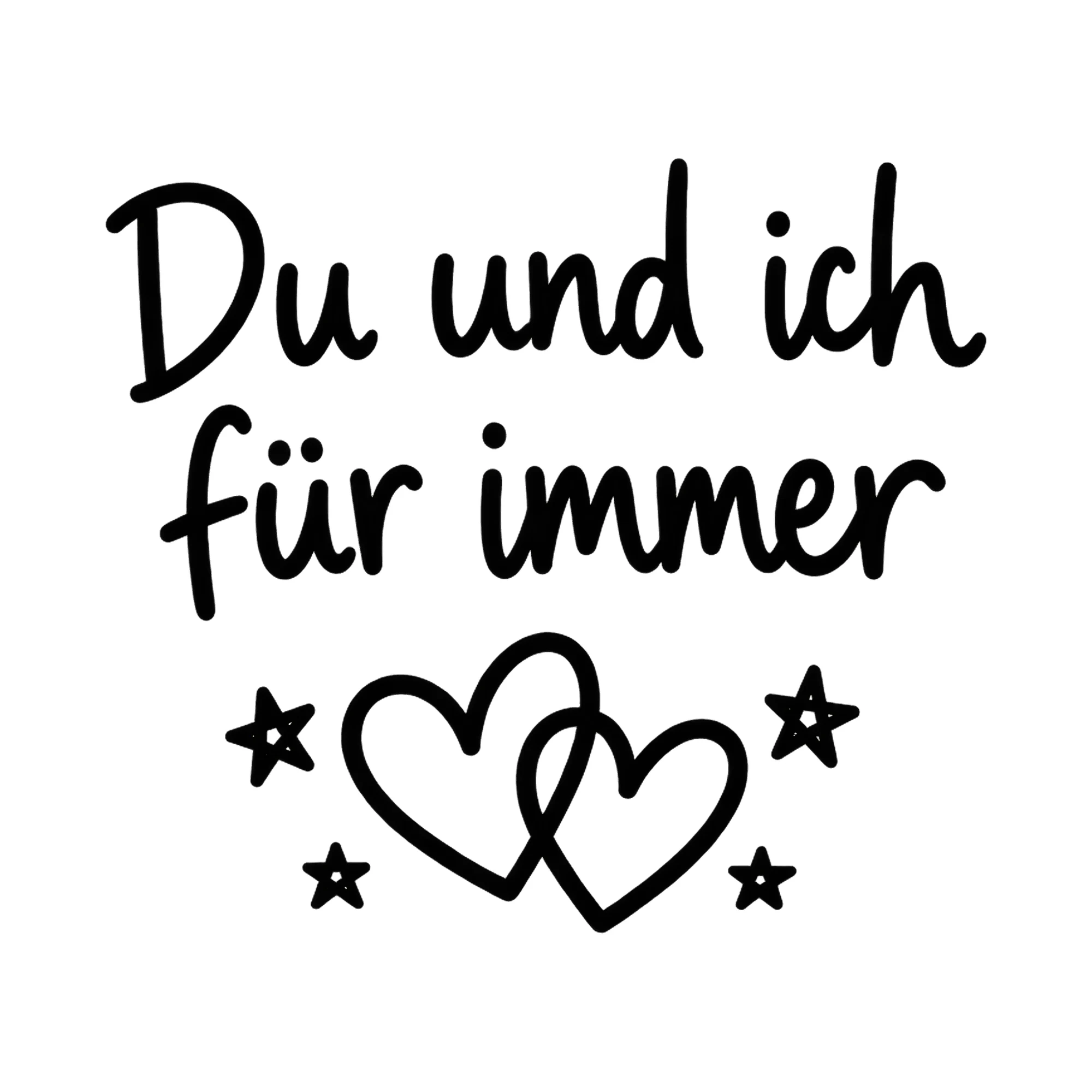 Bügelbild Du und ich für immer als Grafik auf weißem Hintergrund (BB018699)