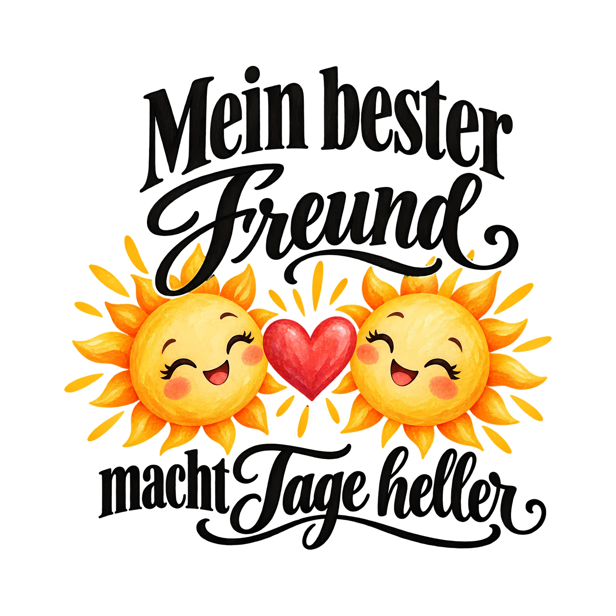 Bügelbild Mein bester Freund macht Tage heller als Grafik auf weißem Hintergrund (BB012305)