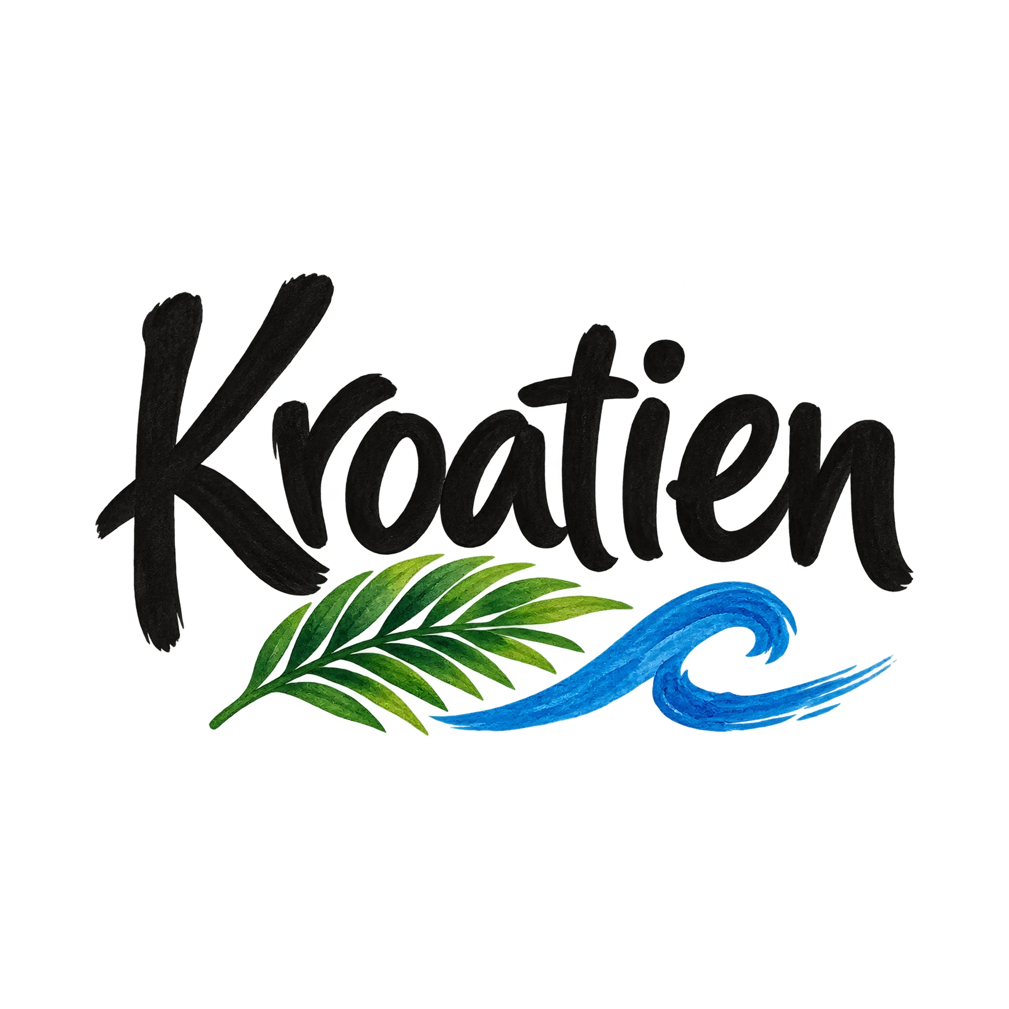 Bügelbild Kroatien, Urlaub Shirt Spruch als Grafik auf weißem Hintergrund (BB015422)