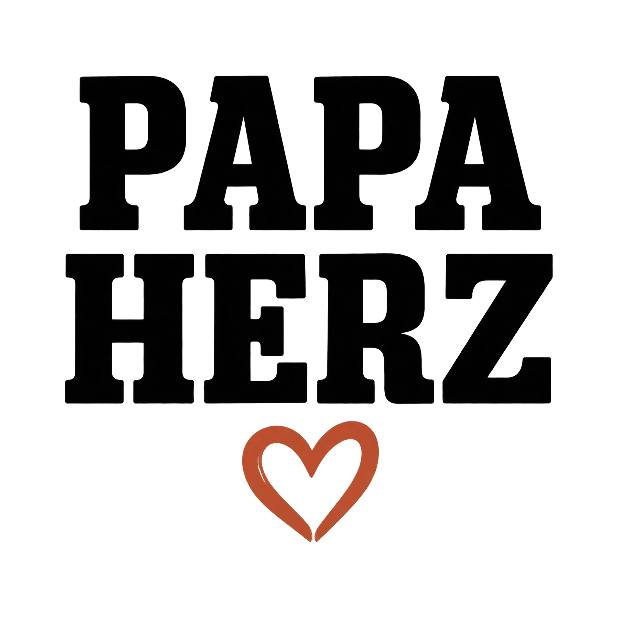 Bügelbild Papa Herz, Mama Papa Shirt Spruch als Grafik auf weißem Hintergrund (BB015125)