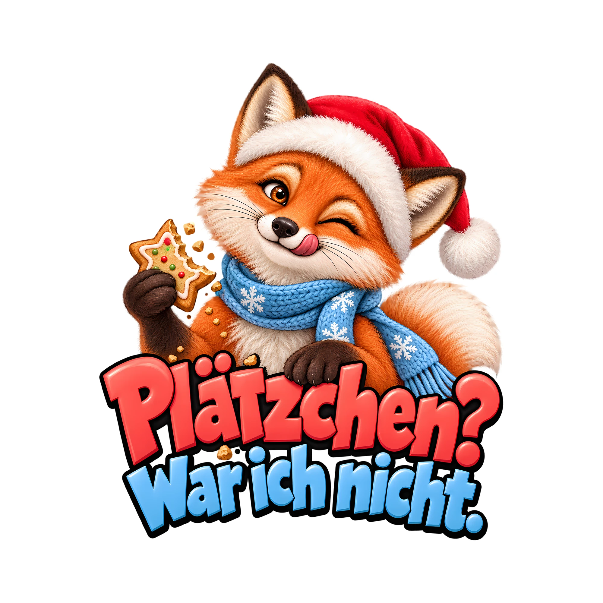 Bügelbild Plätzchen? War ich nicht. als Grafik auf weißem Hintergrund (BB013899)