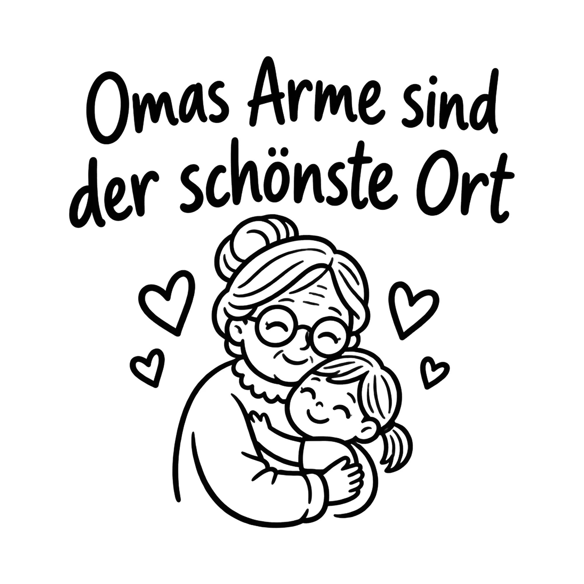 Bügelbild Omas Arme sind der schönste Ort als Grafik auf weißem Hintergrund (BB019243)