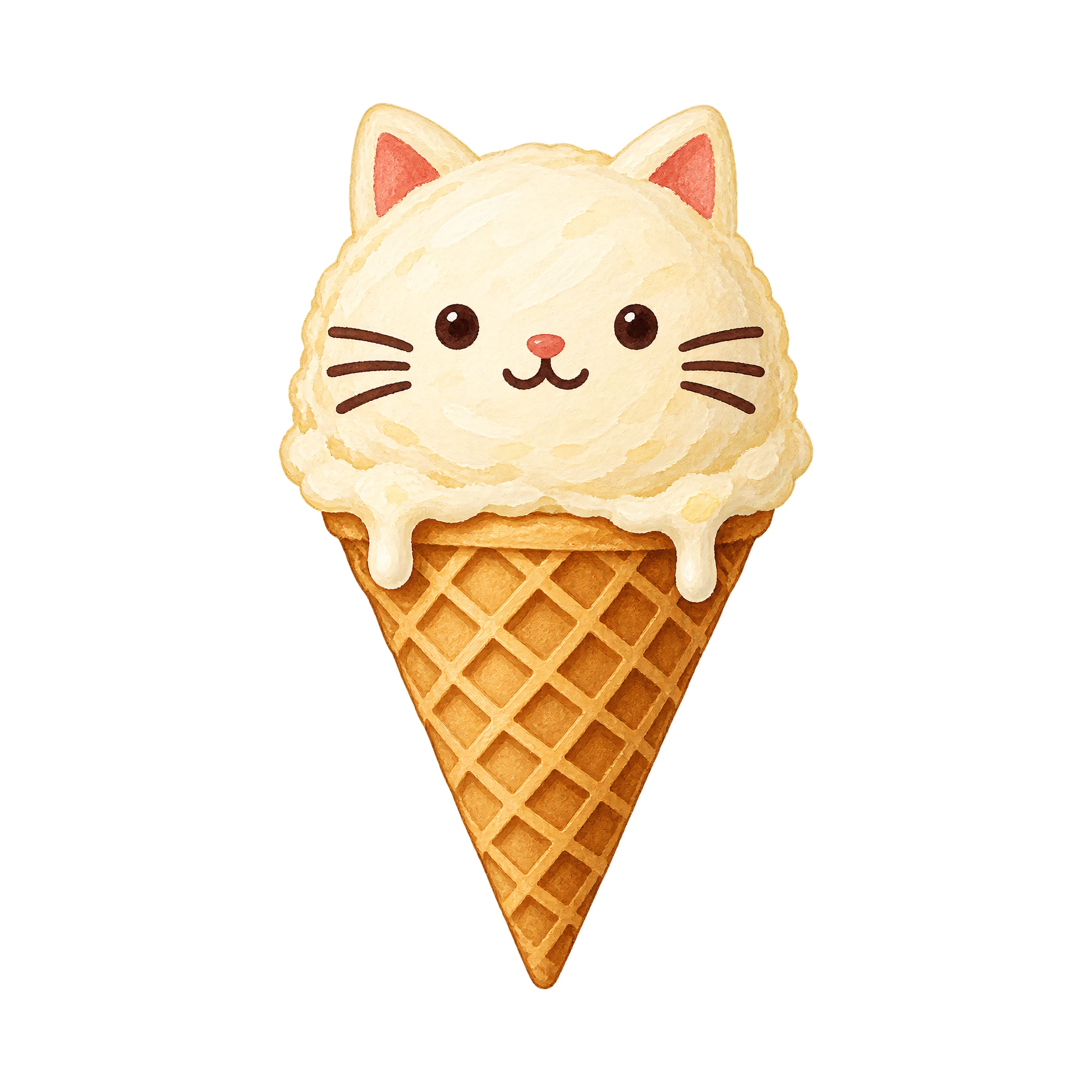 Bügelbild Ice Cat, Tiere Shirt Motiv als Grafik auf weißem Hintergrund (BB016171)
