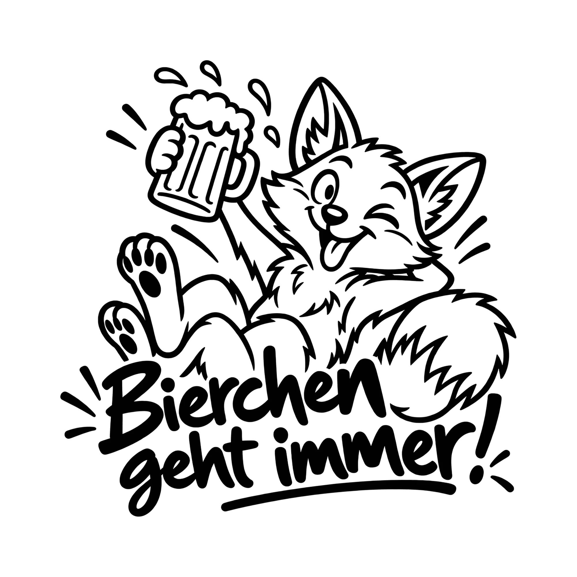 Bügelbild Bierchen geht immer! als Grafik auf weißem Hintergrund (BB011859)