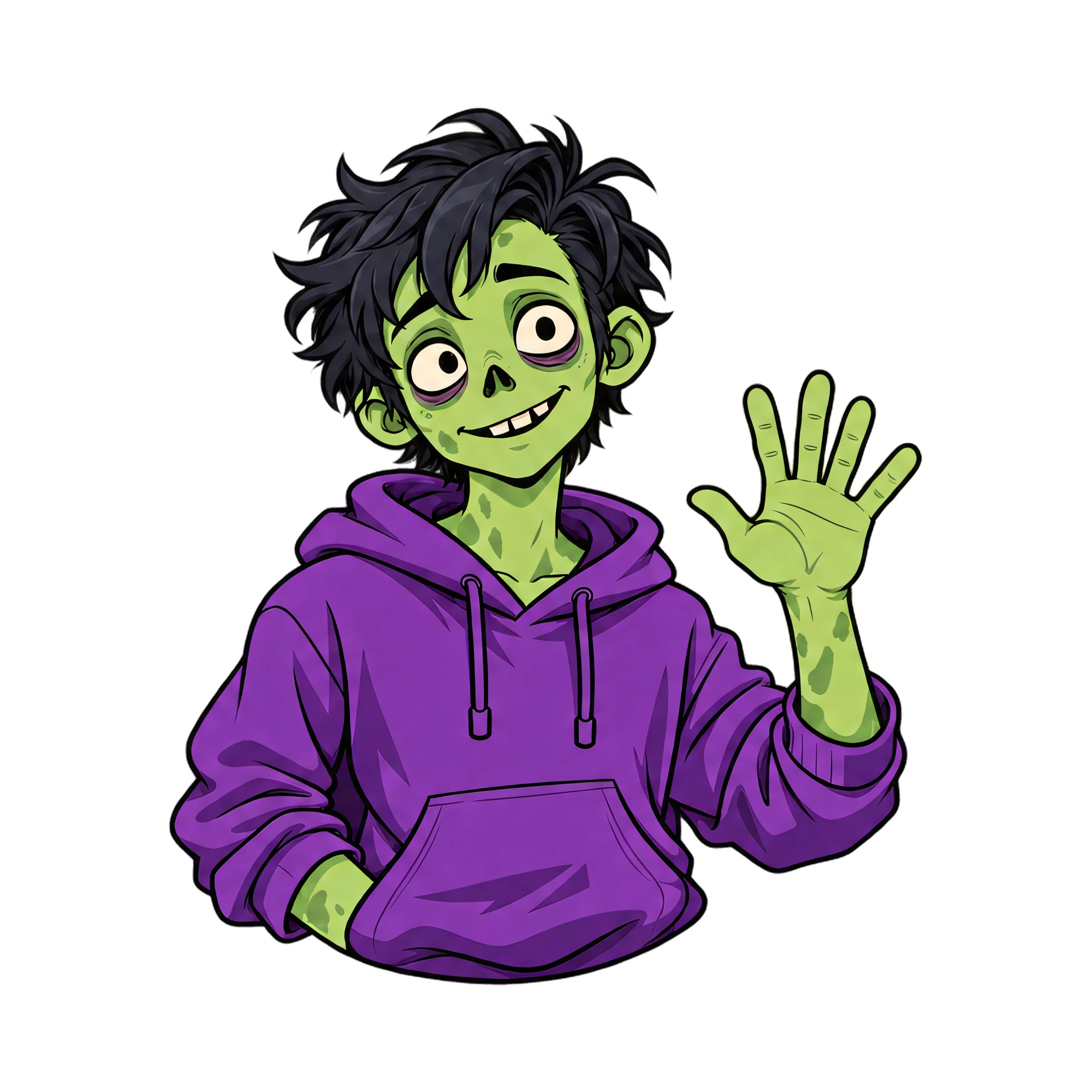 Bügelbild Zombie Pop, Halloween Shirt Motiv als Grafik auf weißem Hintergrund (BB014867)