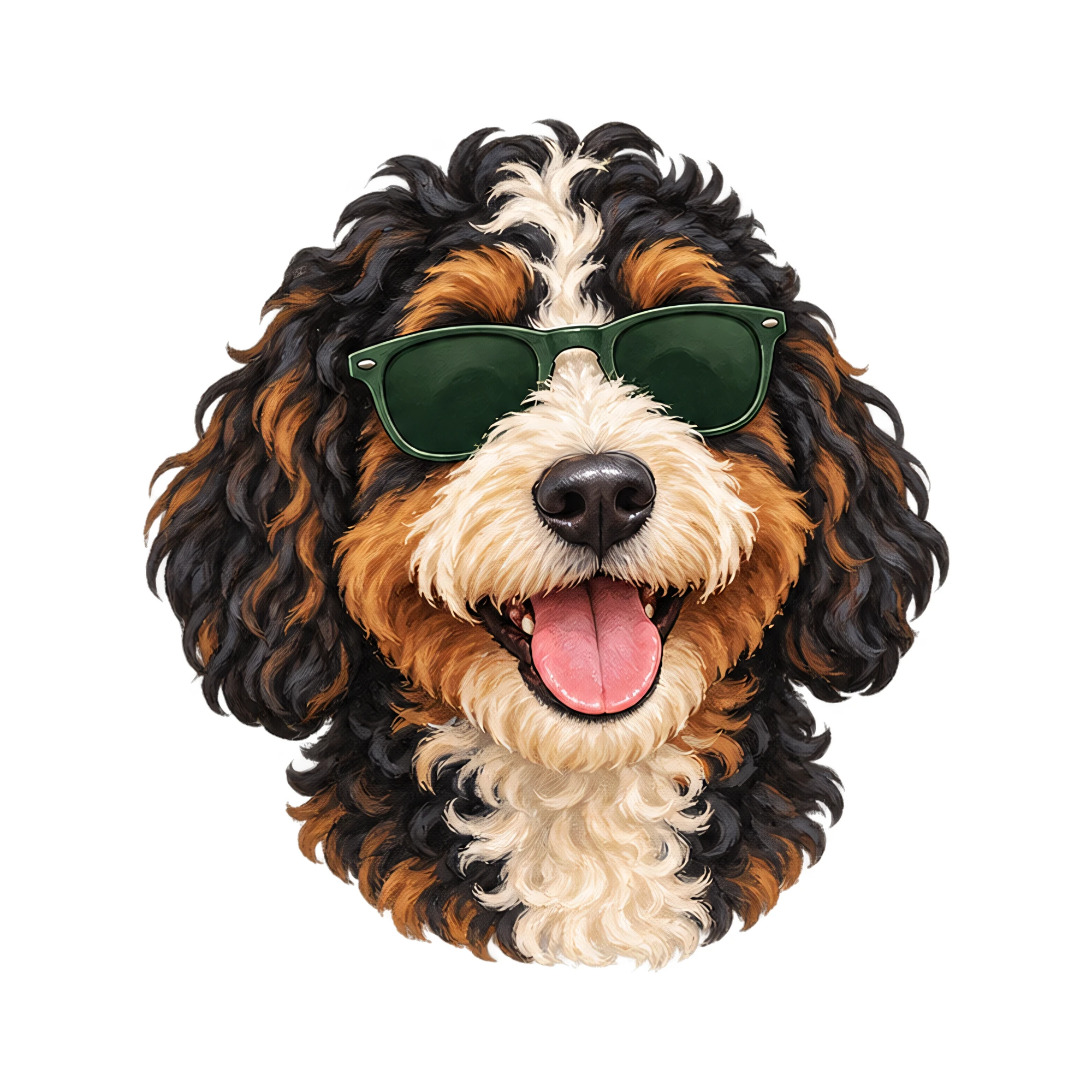 Bügelbild Bernedoodle | Lustiger Shirt Motiv als Grafik auf weißem Hintergrund (BB016078)