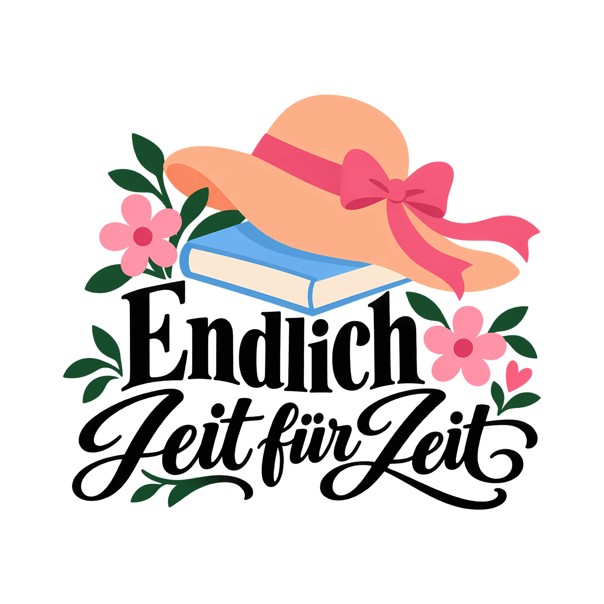 Bügelbild Endlich Zeit für Zeit als Grafik auf weißem Hintergrund (BB013242)