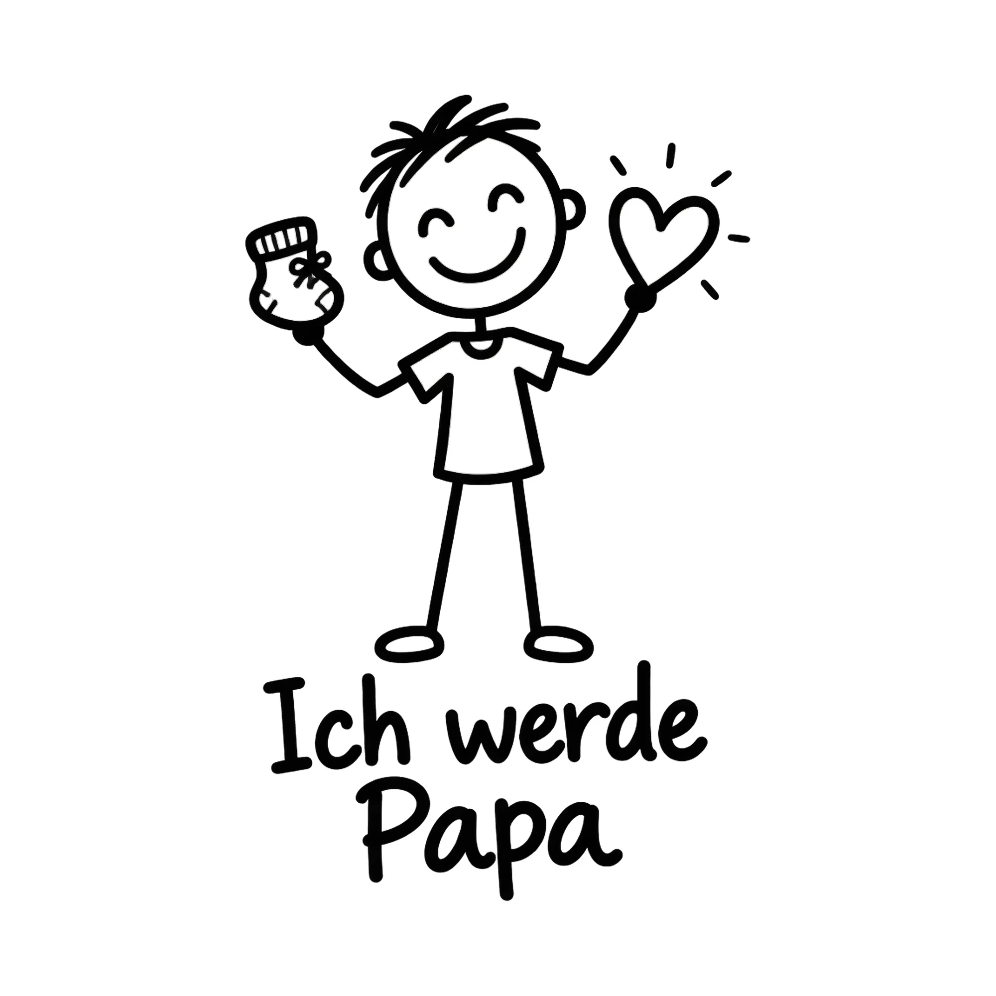 Bügelbild Ich werde Papa, Babybody bügeln Motiv als Grafik auf weißem Hintergrund (BB016711)