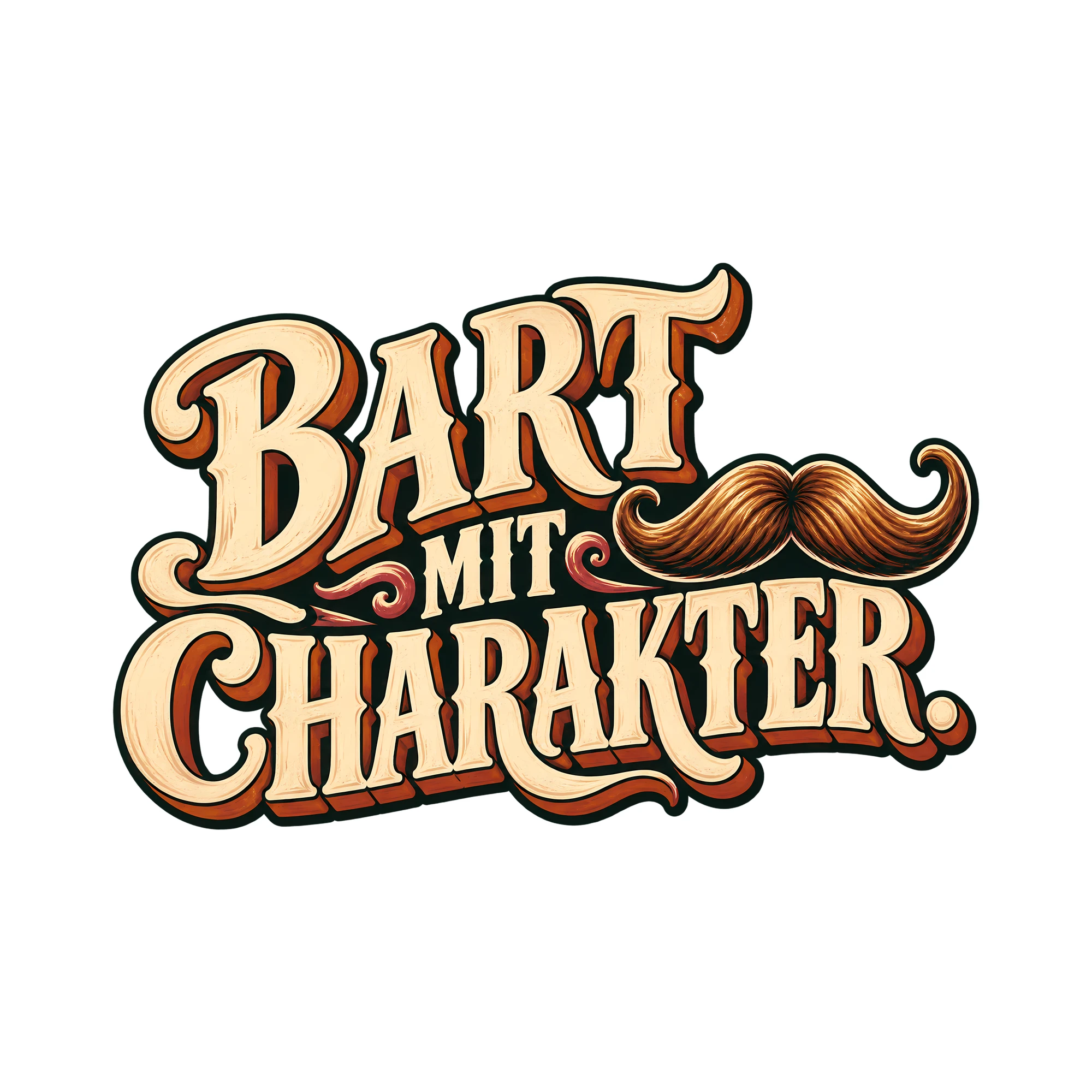 Bügelbild BART MIT CHARAKTER. als Grafik auf weißem Hintergrund (BB013990)